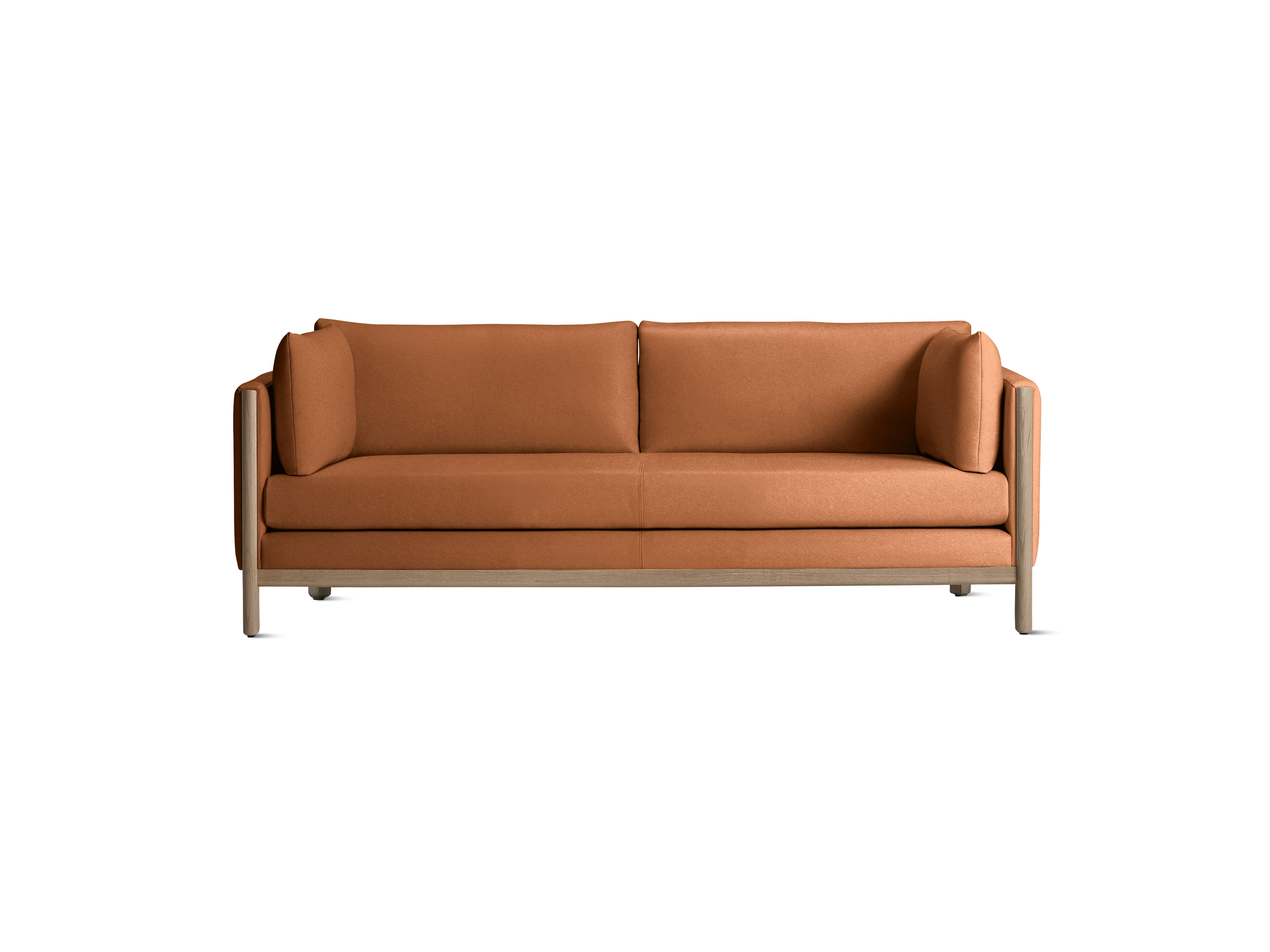 Emmy Sofa, 80 In, Crypton Sintra Velvet, Clay, Oak