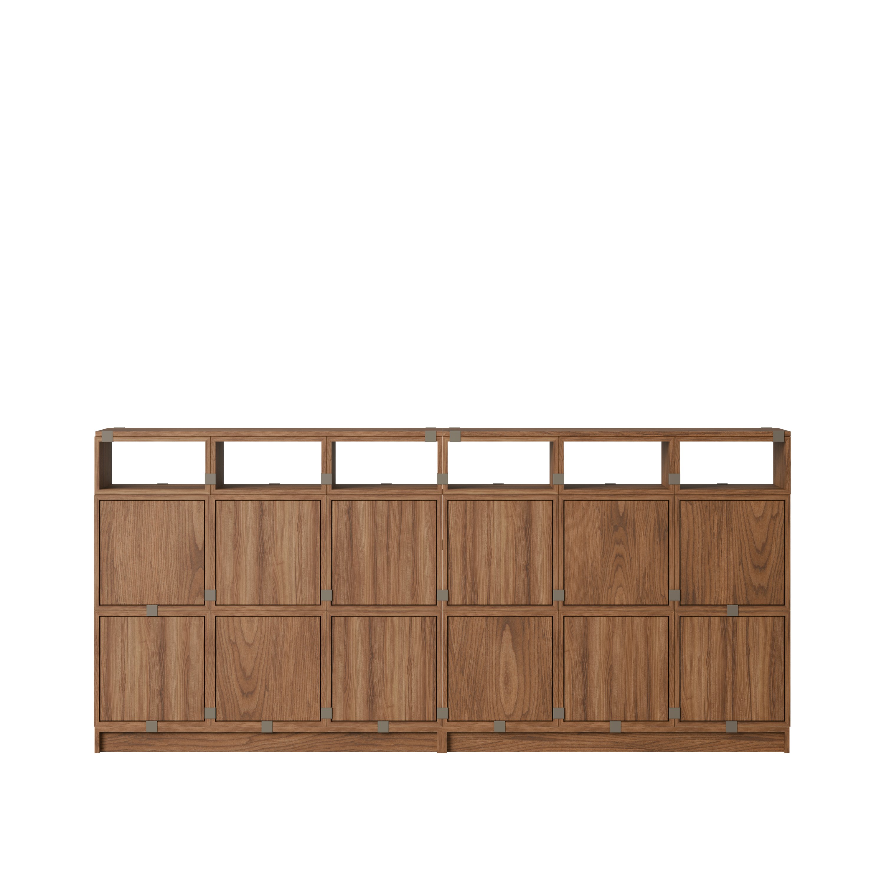 Stacked Storage Sideboard - Configuration 1, Walnut, Plinth