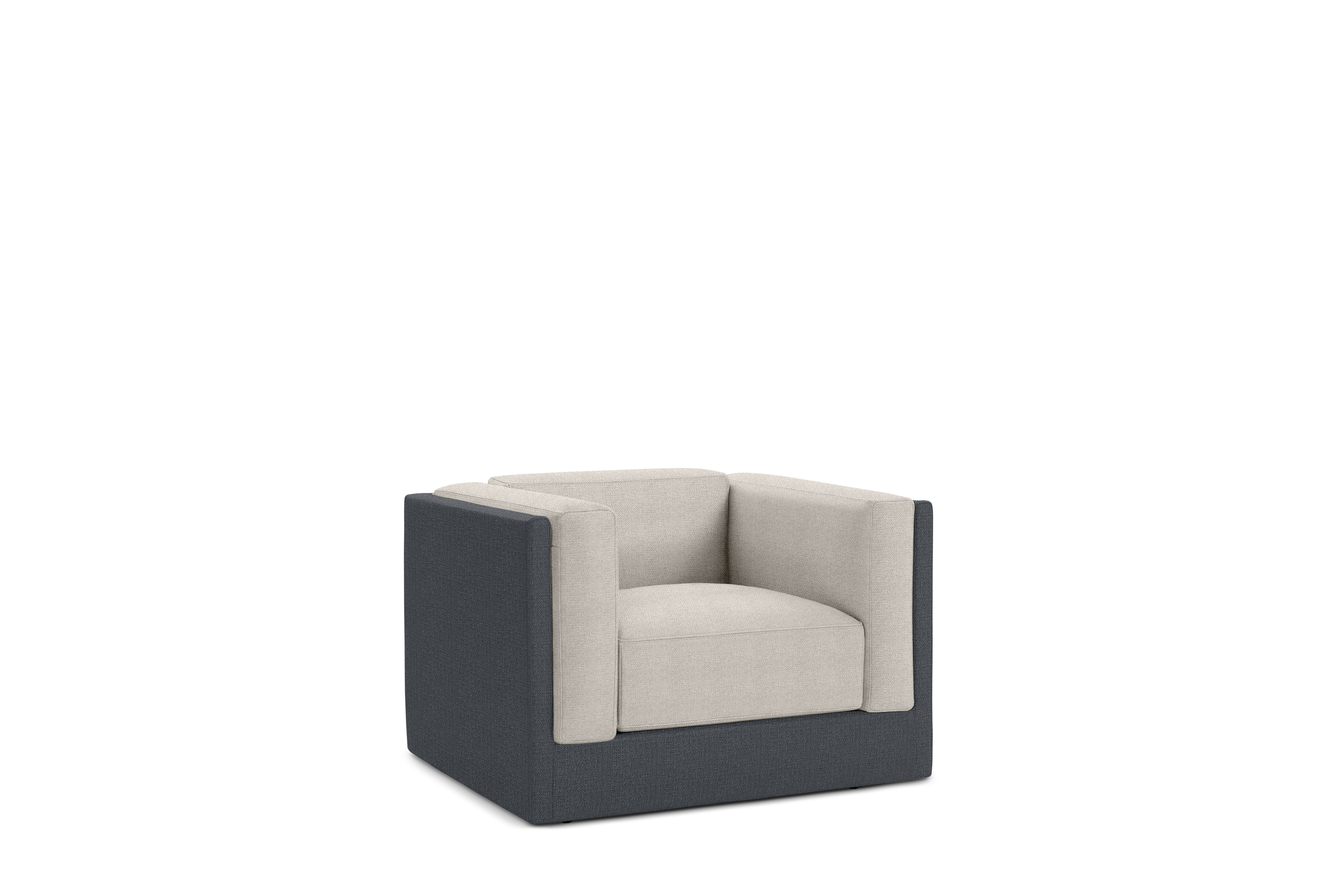 Symme Armchair - Fabric Frame,  Pebble Weave,  Pumice,  Pebble Weave,  Buff