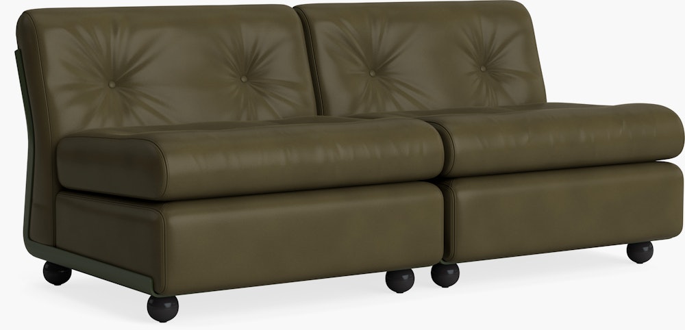 Amanta Sofa - Two Seater, Sense Leather, Forest Green, Bottle Green