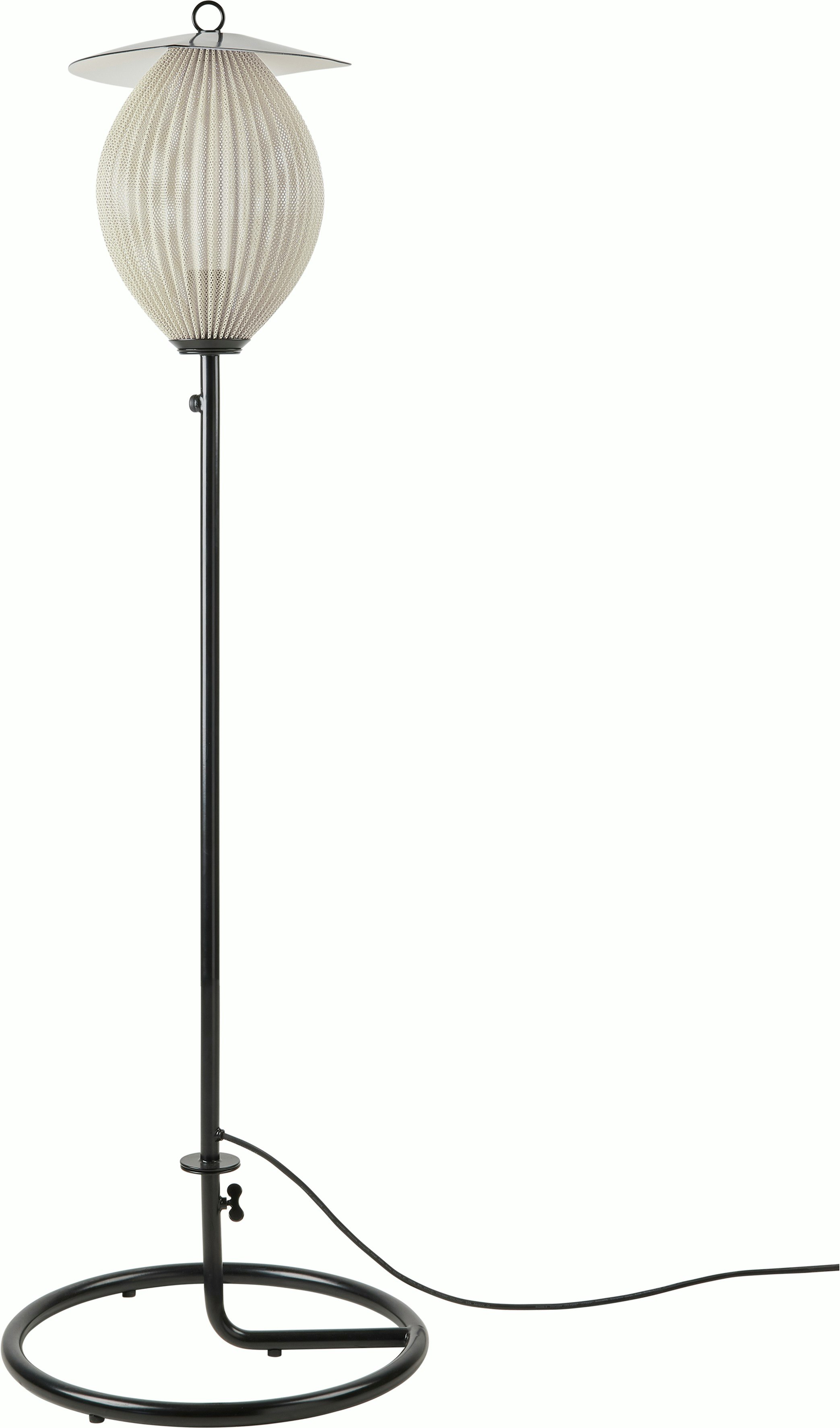 A Satellite Outdoor Floor Lamp in Cream White viewed from the front.