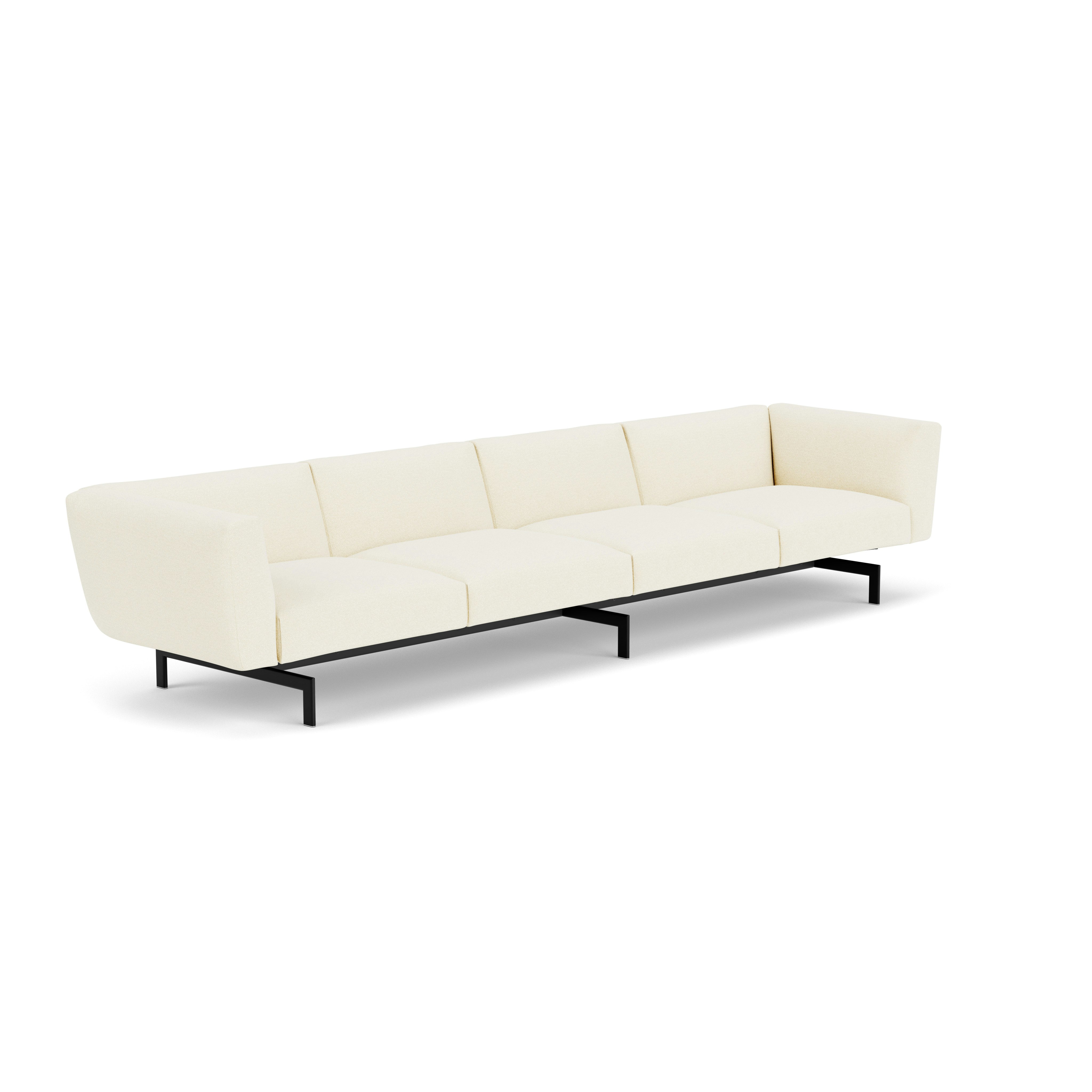 Avio Sofa - Four Seater, Classic Boucle, Pearl, Black