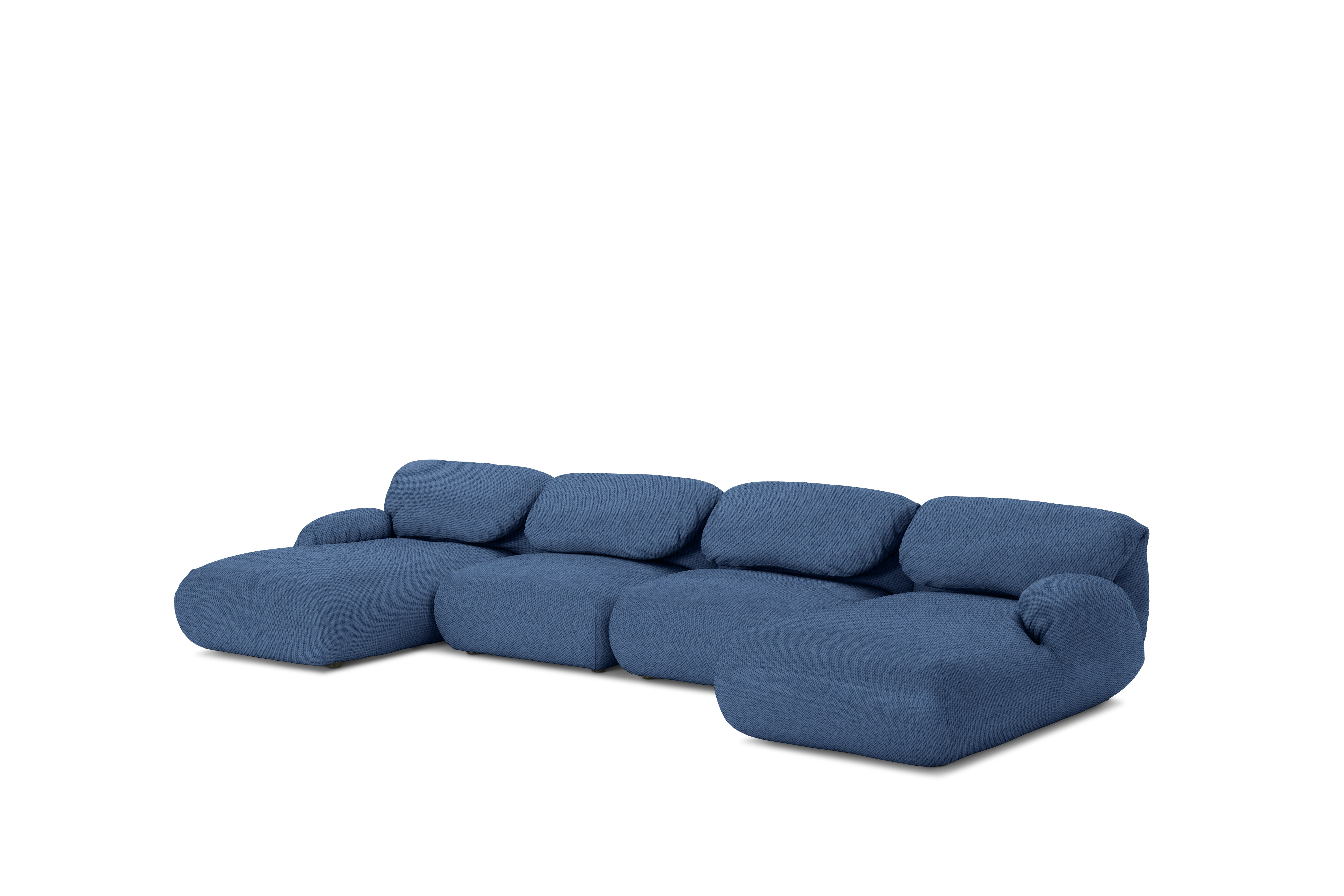 A Luva Modular Double Chaise Sectional in Alkali viewed from an angle.