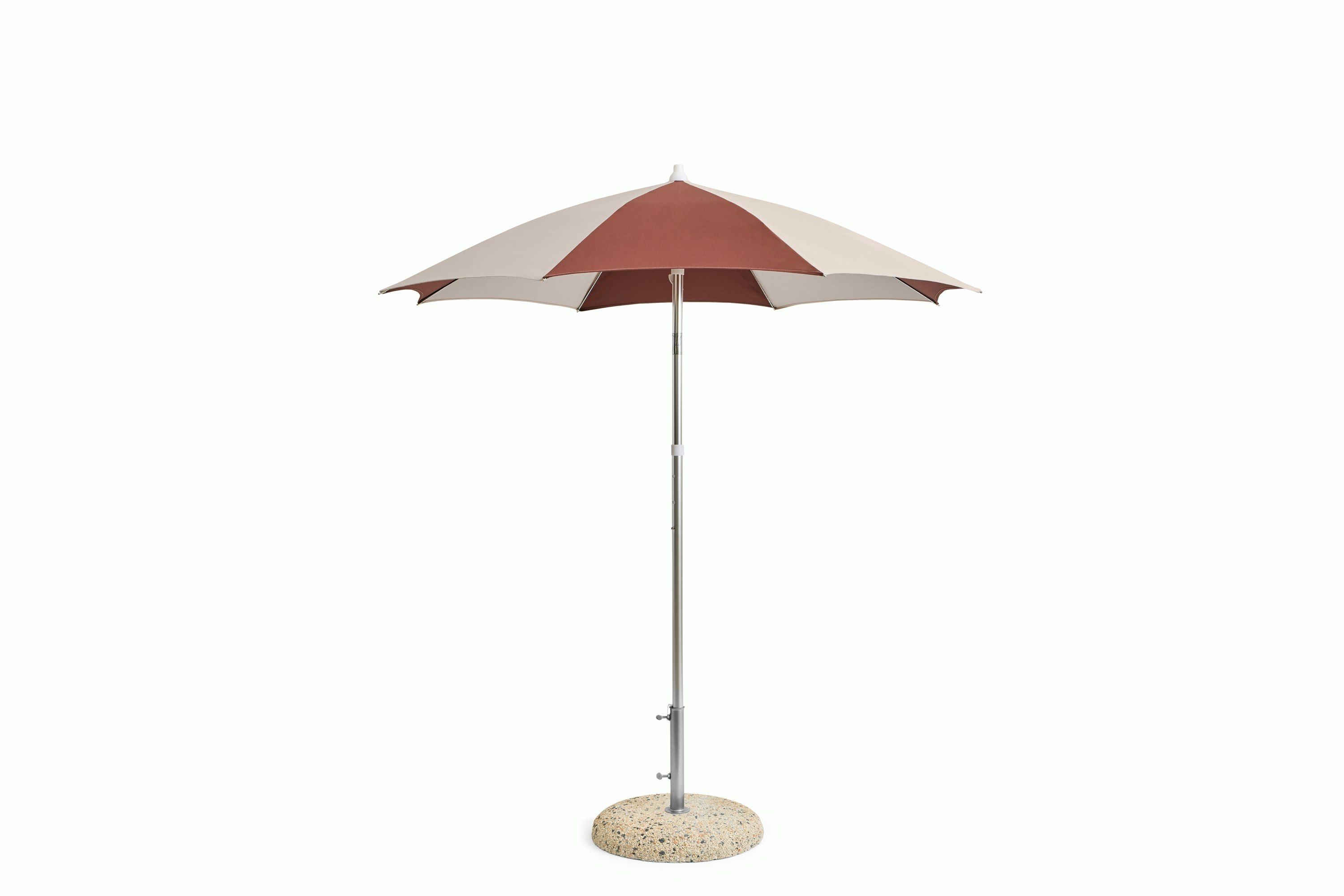 Terrazza Parasol - 6.5ft Octagon, Off-white and Burgundy