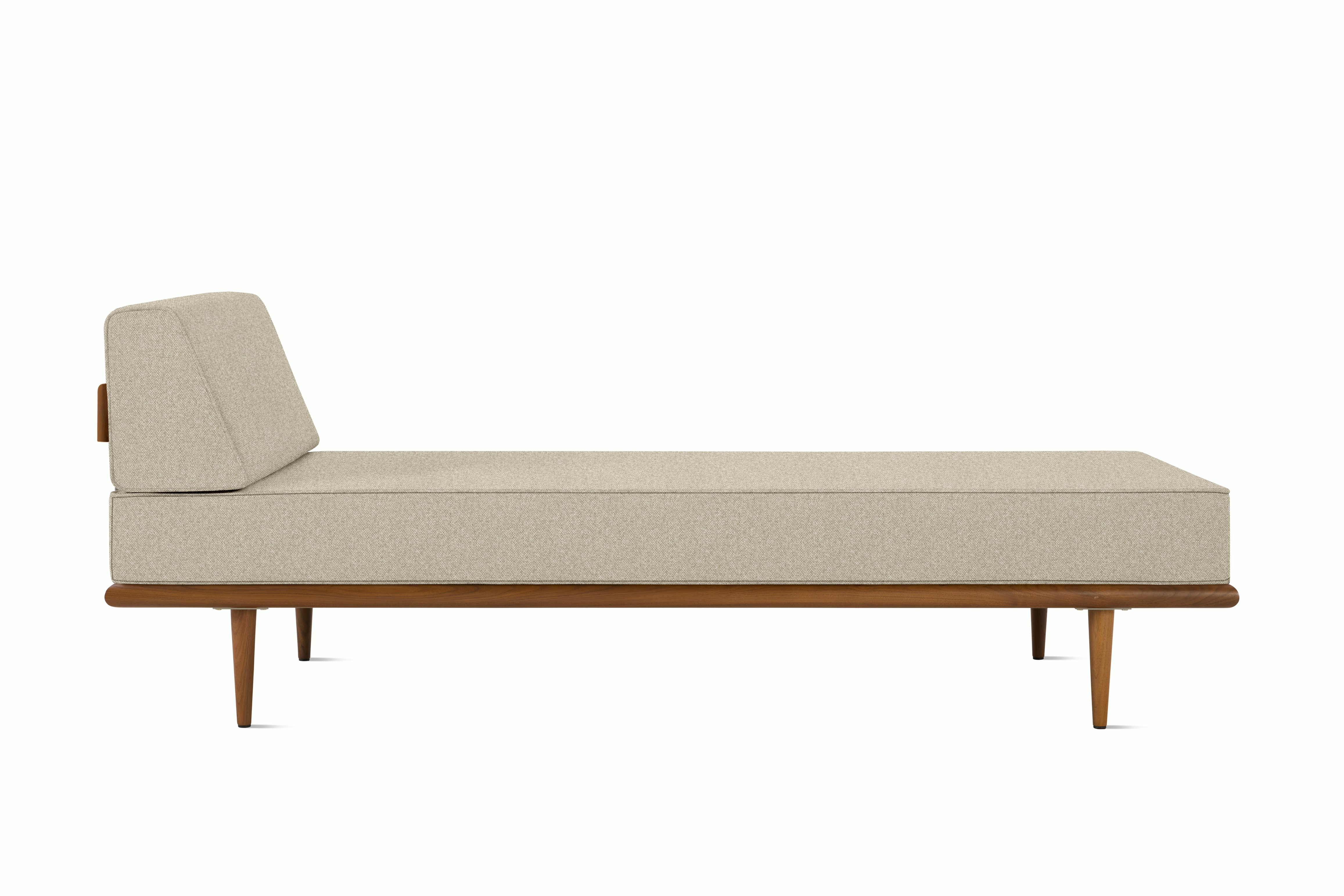 Nelson Daybed - Side Bolster,  Walnut,  Beck,  Patisserie,  Taper