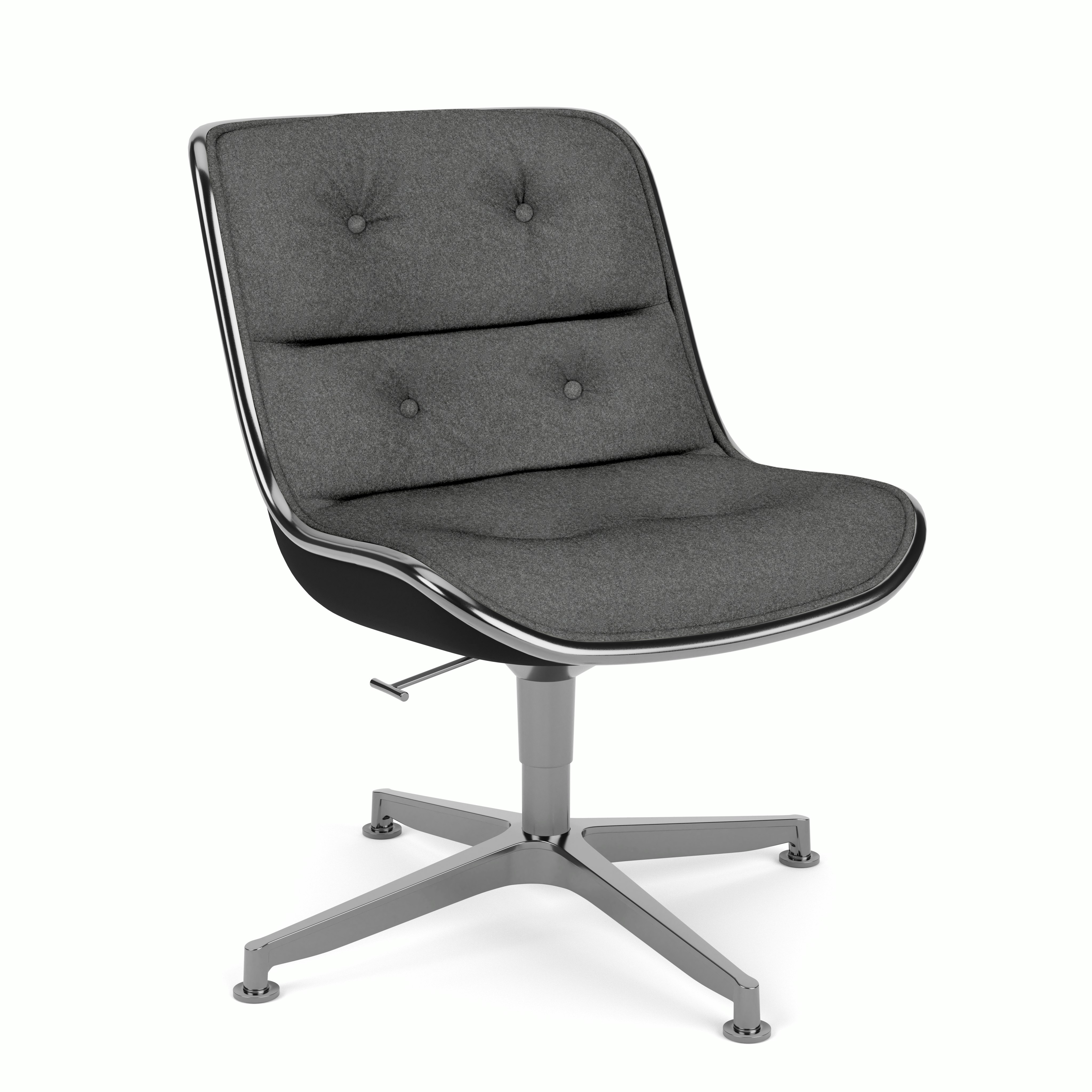 Pollock Executive Side Chair - 4 Star,  Polished Aluminum,  Wow Factor,  Moonbeam