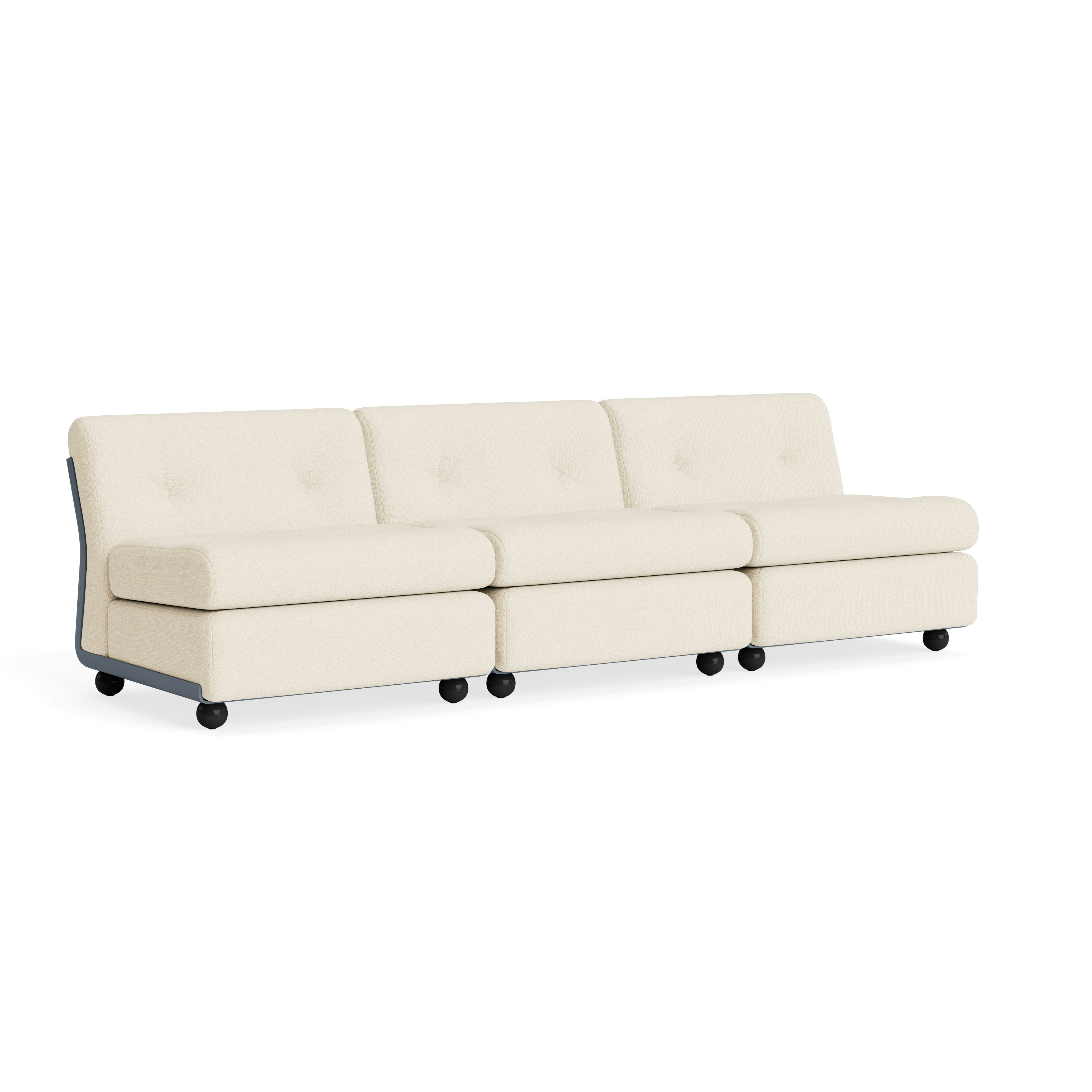 Amanta Sofa - Three Seater, Turf, Cream Melange, Frost Blue