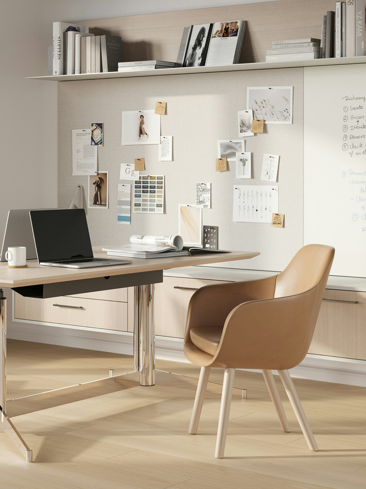 Saiba Armchair in a Geiger One Private Office or shared office workspace.