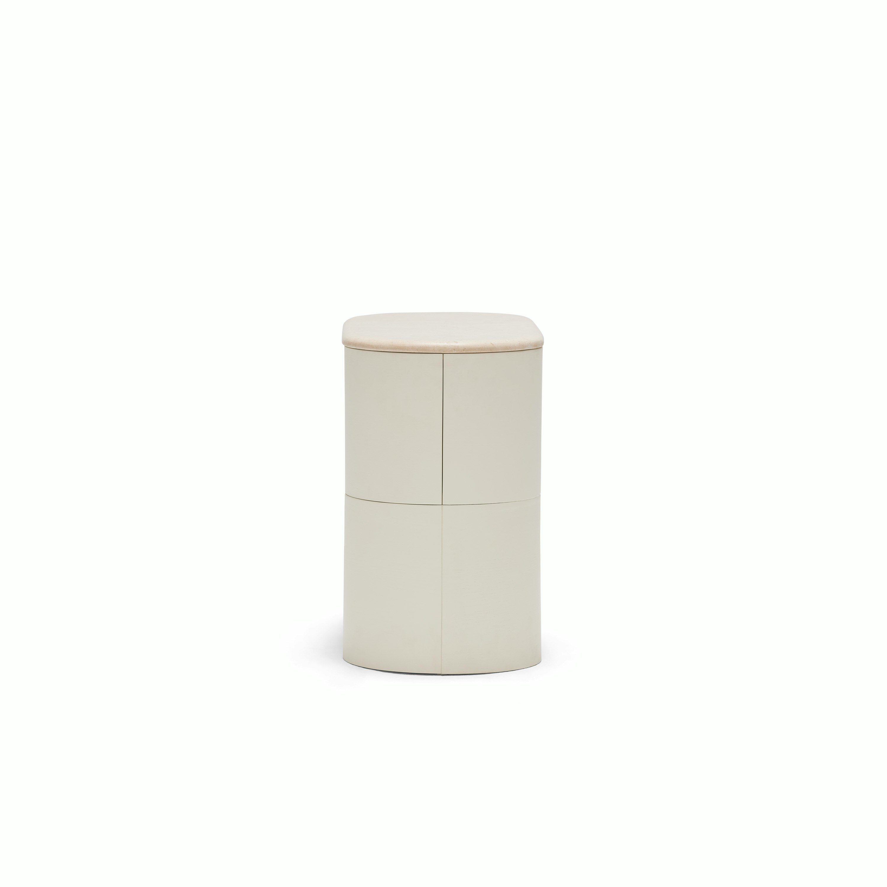 Fin Bedside Table - 1 Drawer Lacquered Tofu, Cosmos