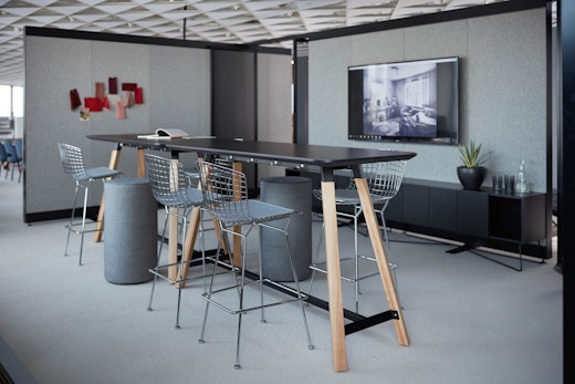 Rockwell Unscripted Creative Wall tall table credenza swivel cylinder essentials modern synergy