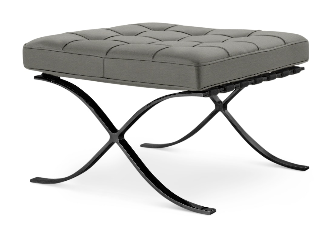 Barcelona Stool in Knoll Velvet,  Cirrus,  Black