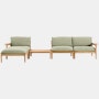 Terassi Sectional Sofa with Table - Moss, FSC Certified