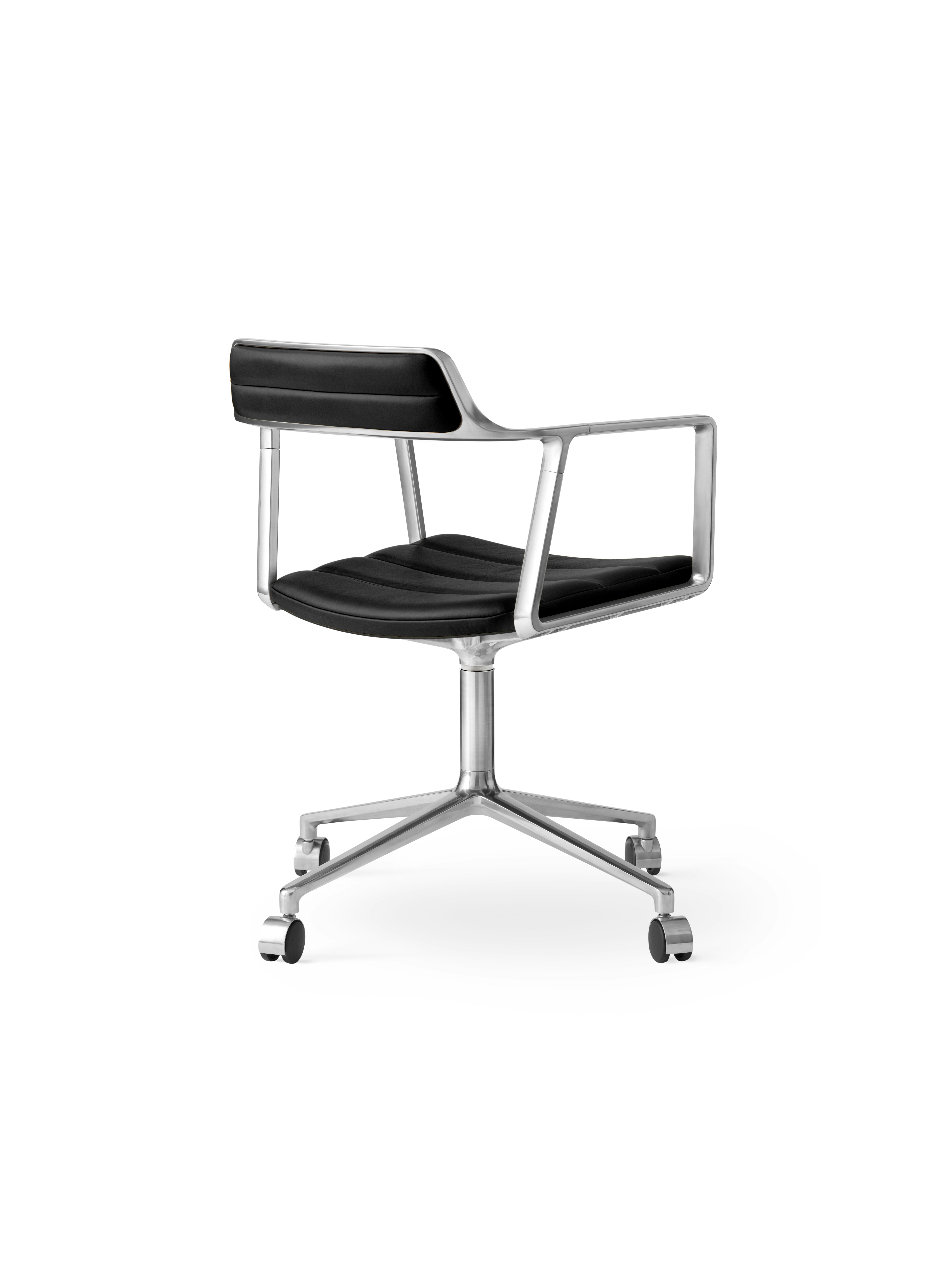 A Vipp452 Swivel Chair Viewed from an angle.