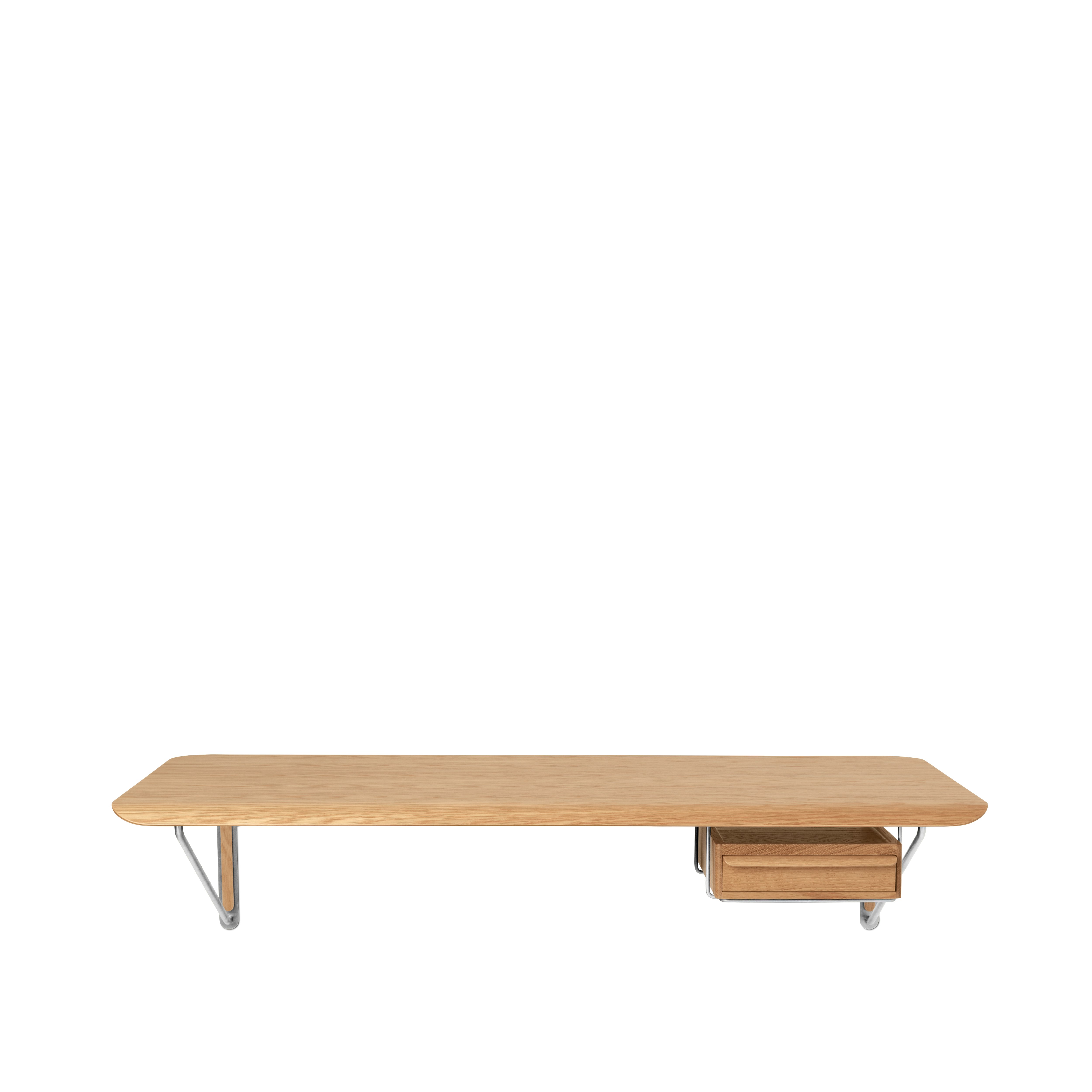 AB109 Wall Desk - Oiled Oak with Drawer