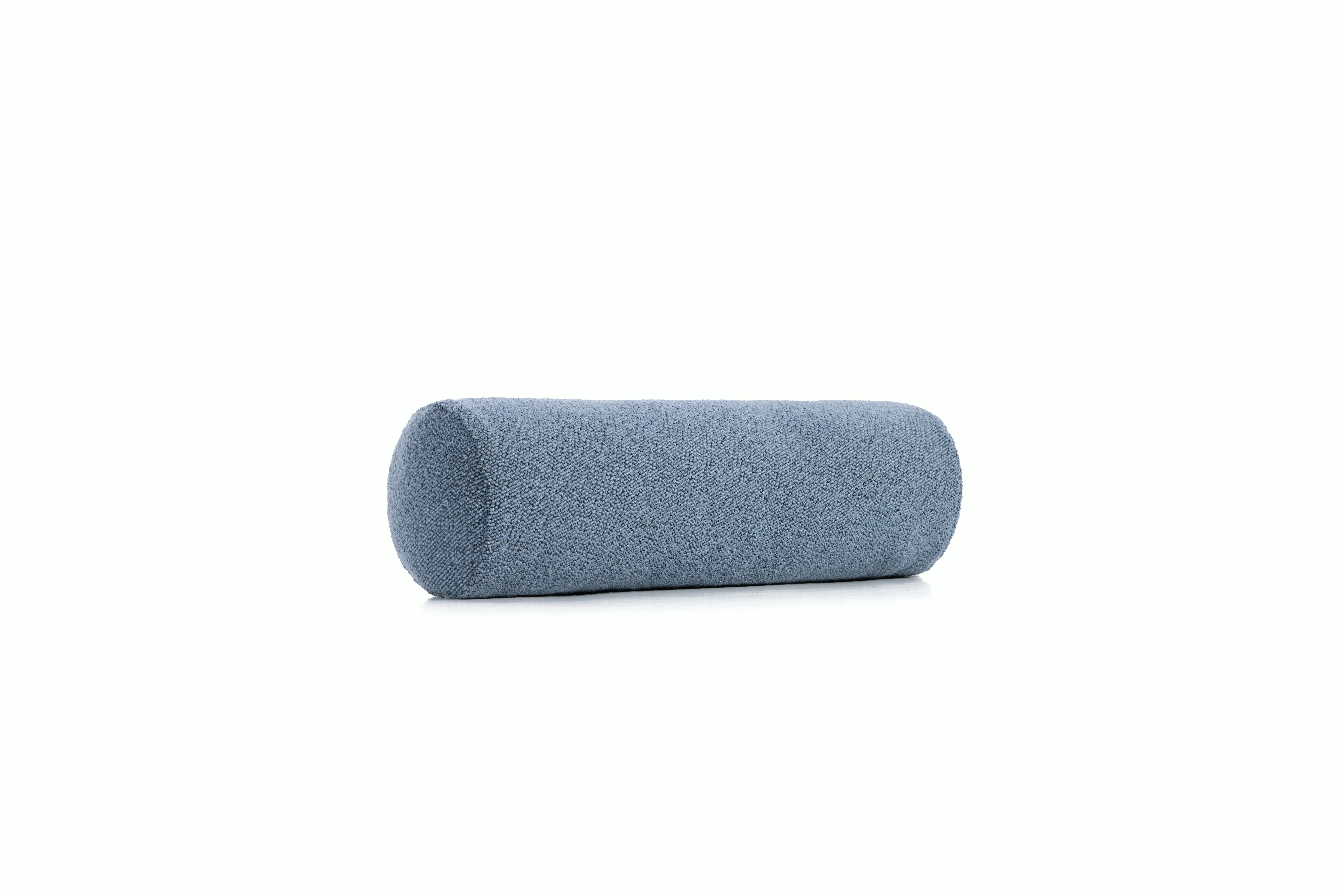 A Turf Boucle Pillow in Blue Grey viewed from an angle.