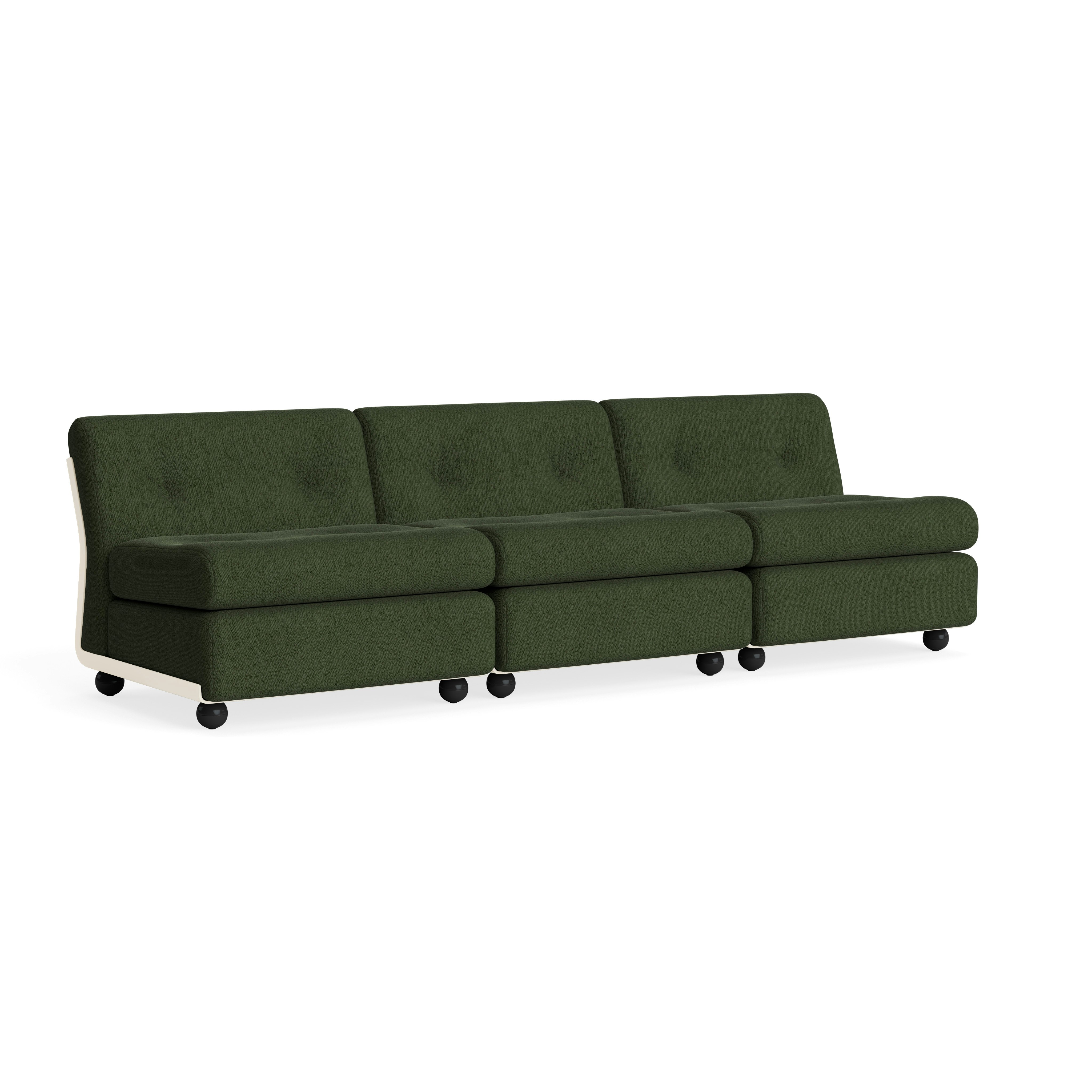 Amanta Sofa - Three Seater, Turf, Dark Green, Cream Beige