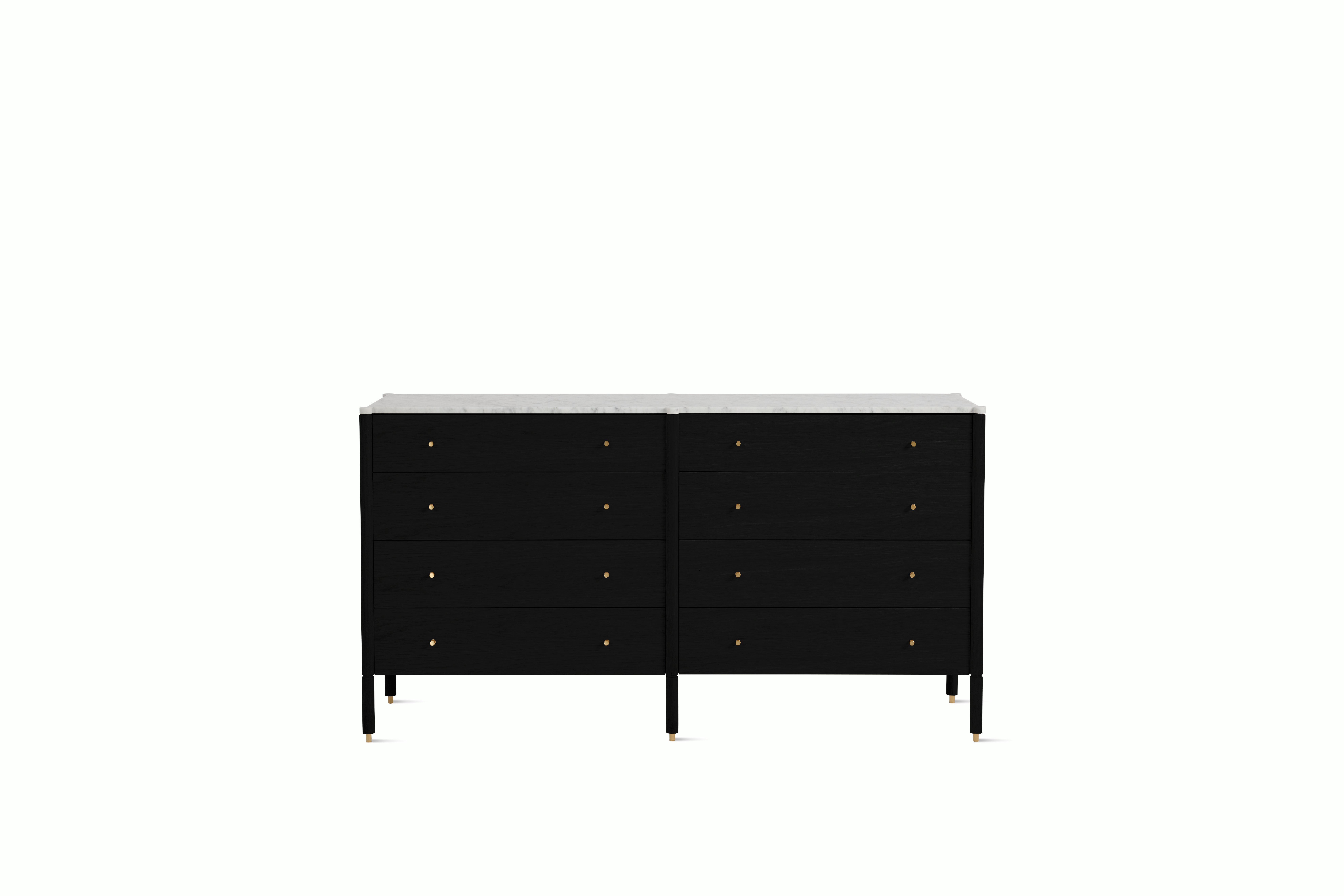 Morrison Dresser - Eight Drawer, Ebonized Oak, Carrara