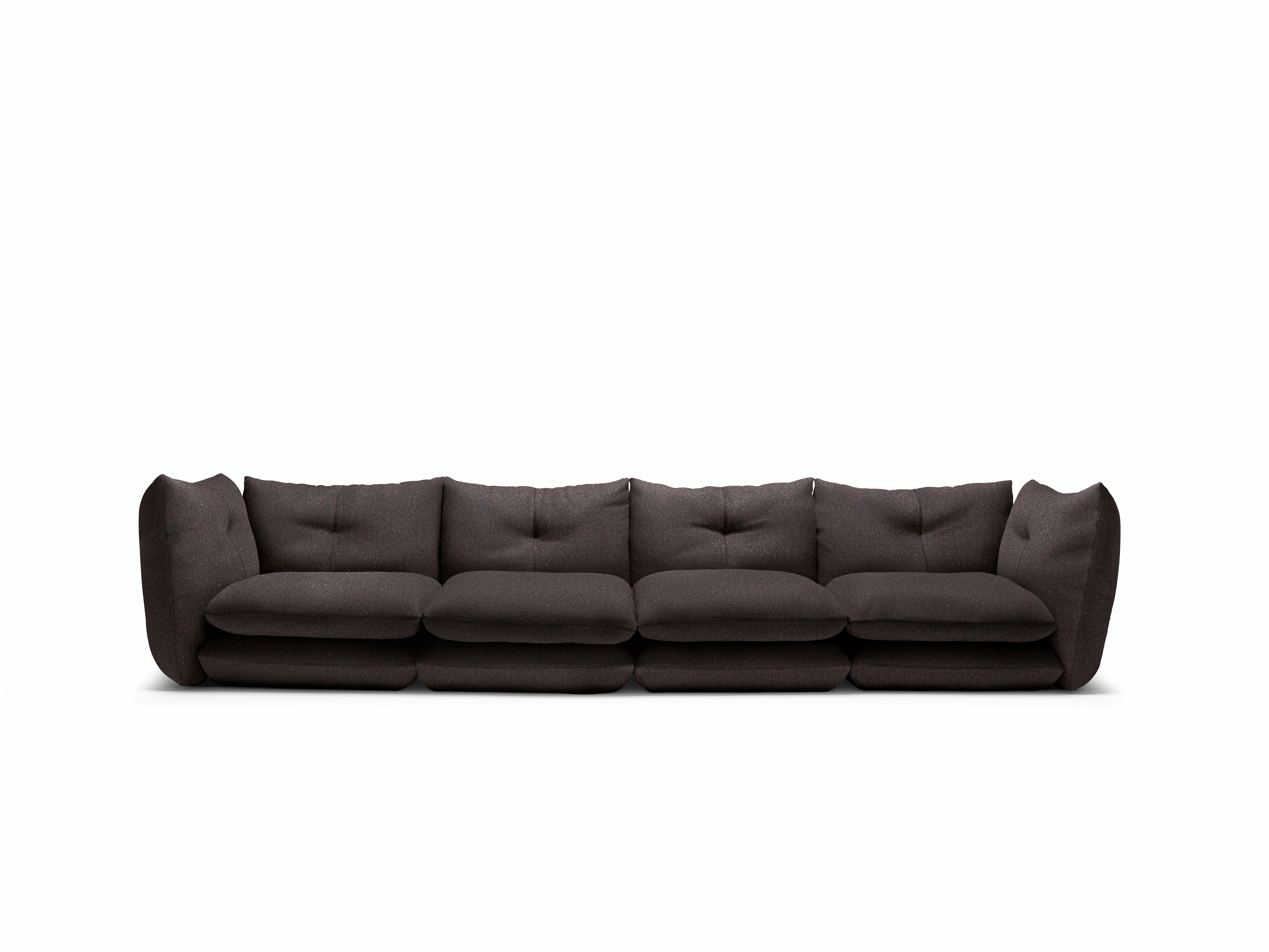 Pillo Sofa -  Four Seater,  Standard or Deep,  Buzz,  Cocoa