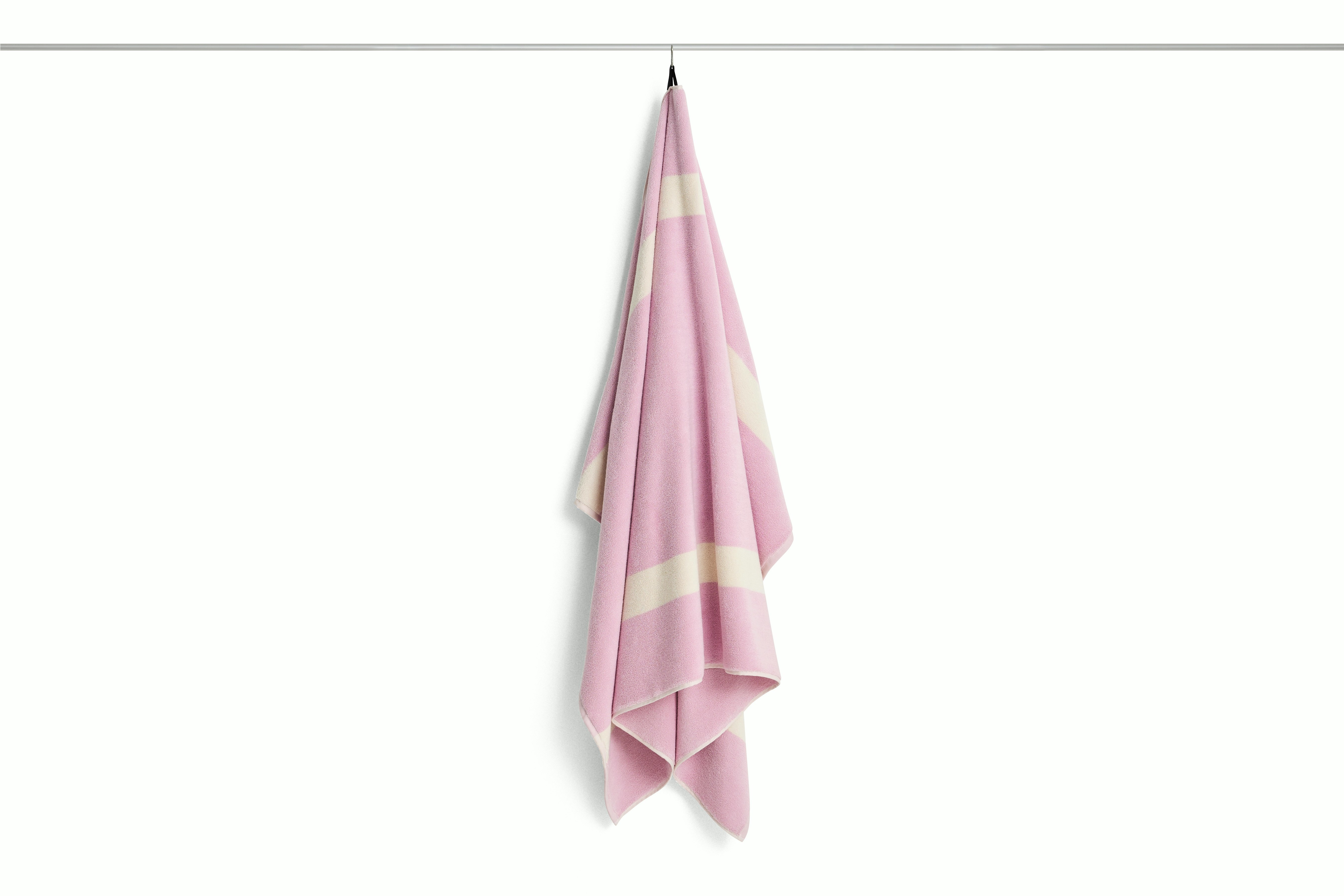 A detailed look at Stripe Bath Sheet in Cool Pink.