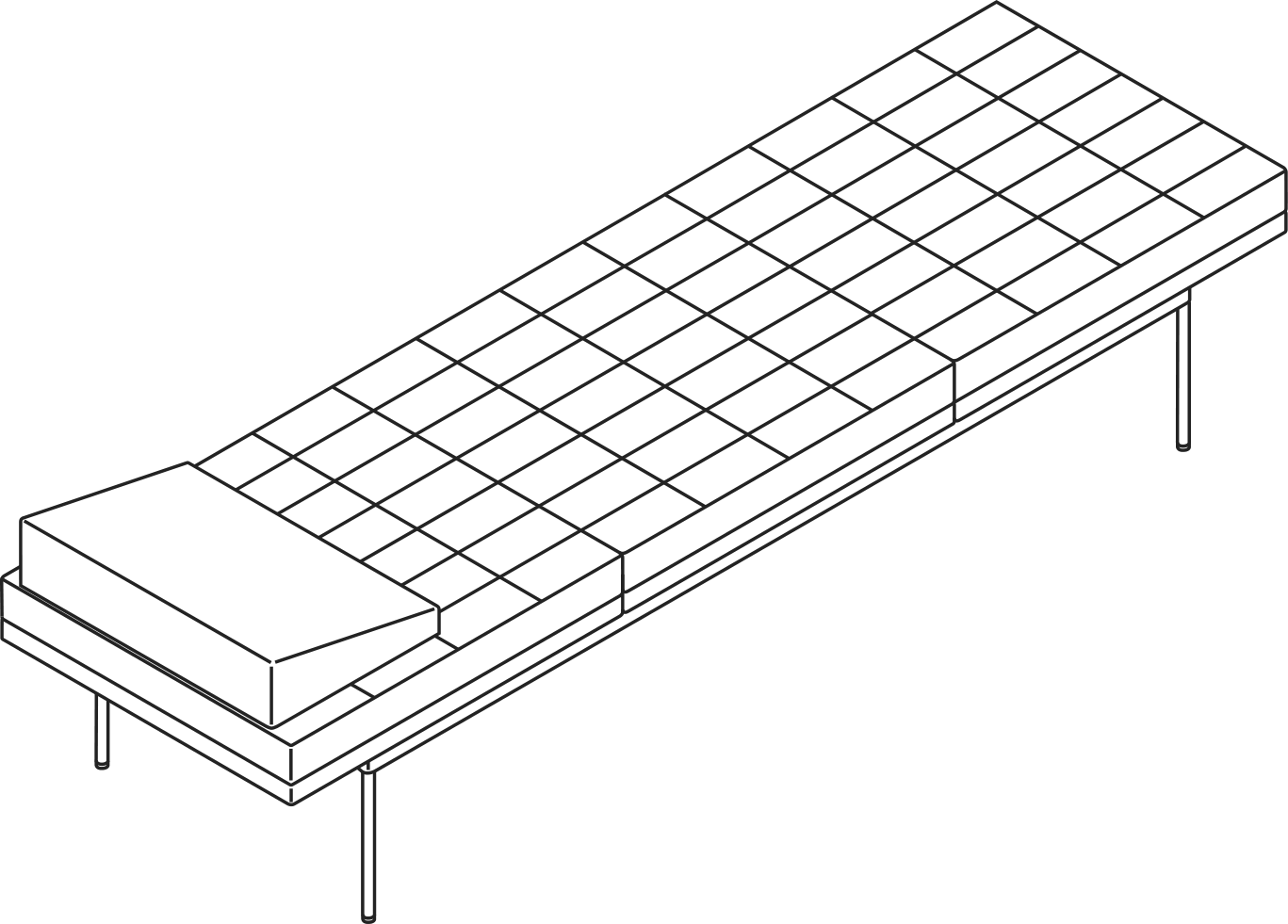 A line drawing - Tuxedo Component Daybed