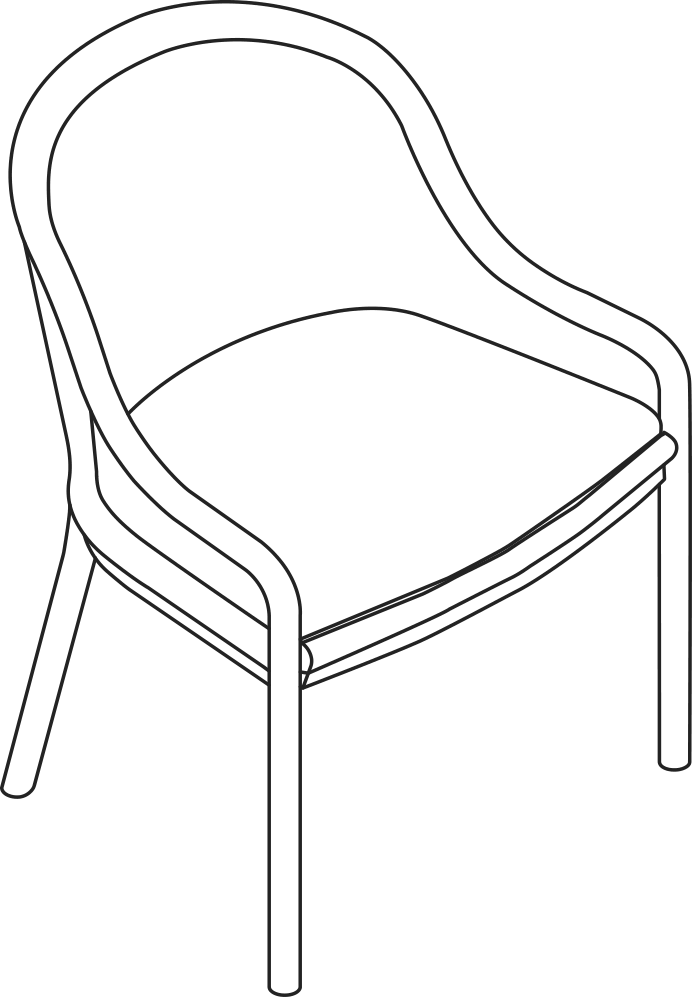 A line drawing - Landmark Chair | Low Arms