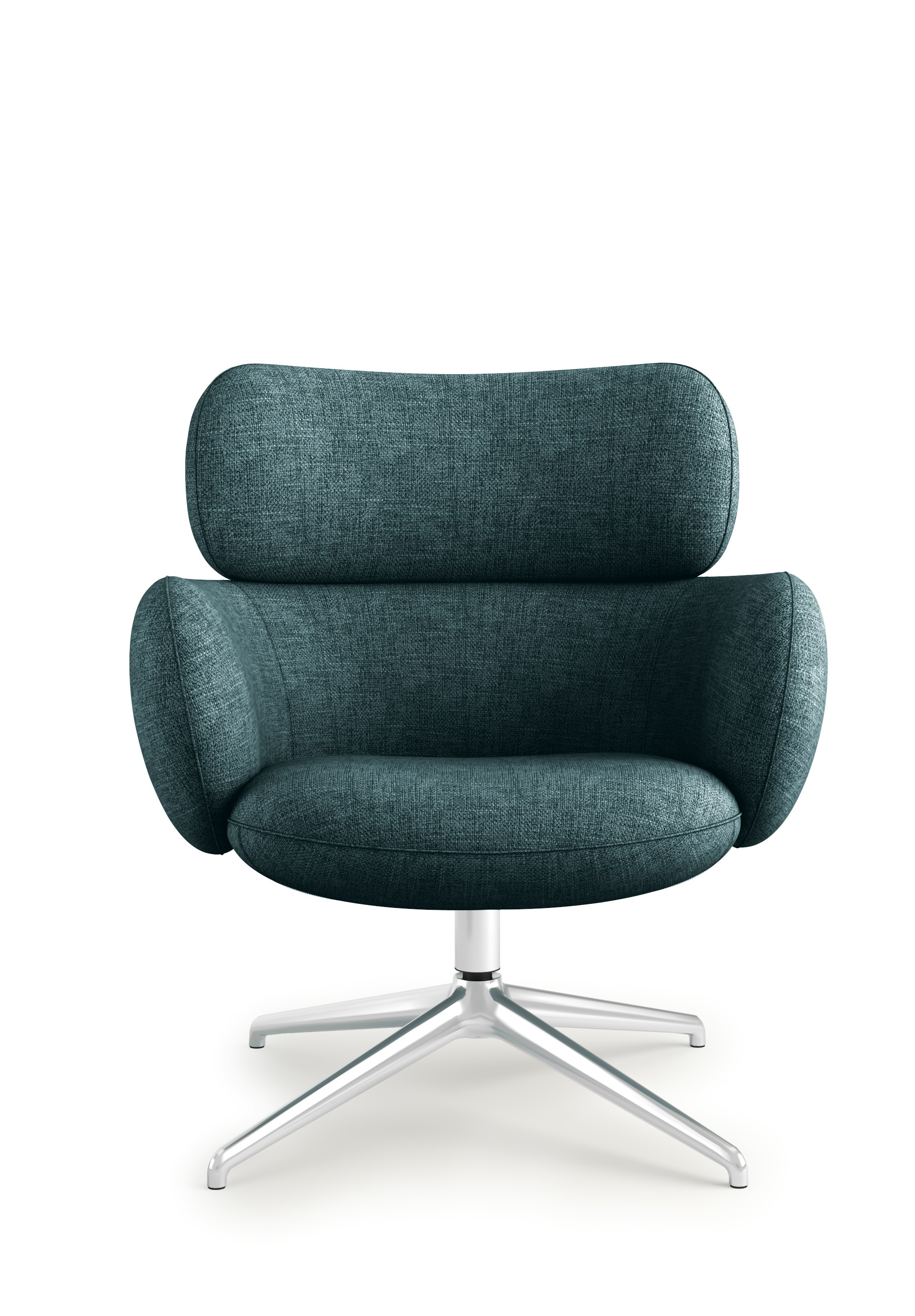 Blis Swivel Chair  - Chrome, Crypton Robusta, Tourmaline