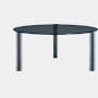 X-T Dining Table - Round, 59", Smoked Glass