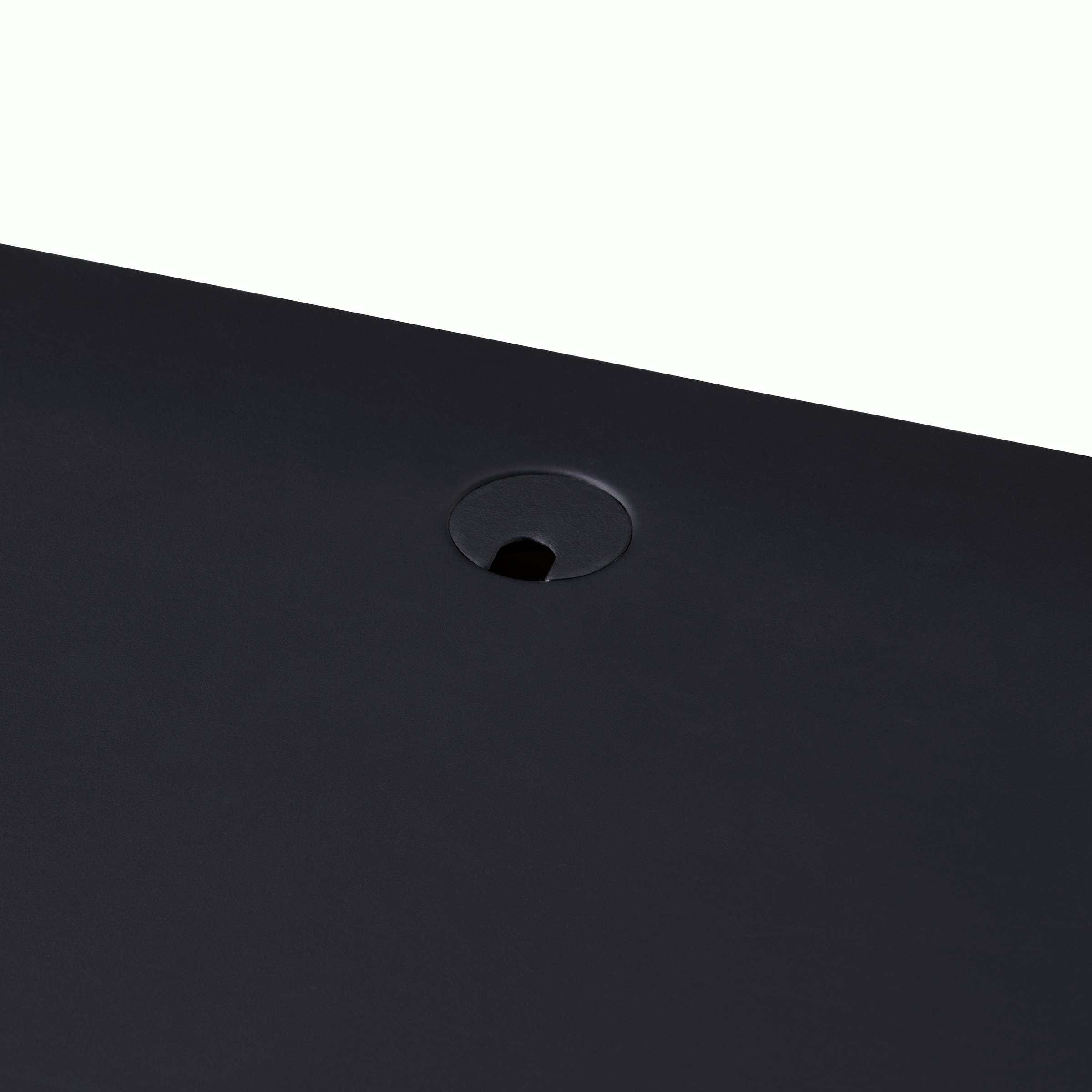 New Canaan Leatherwrap Sit-to-Stand Desk, Leather Wrapped Grommet Detail