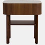 Parabole Nightstand - walnut,  white marble