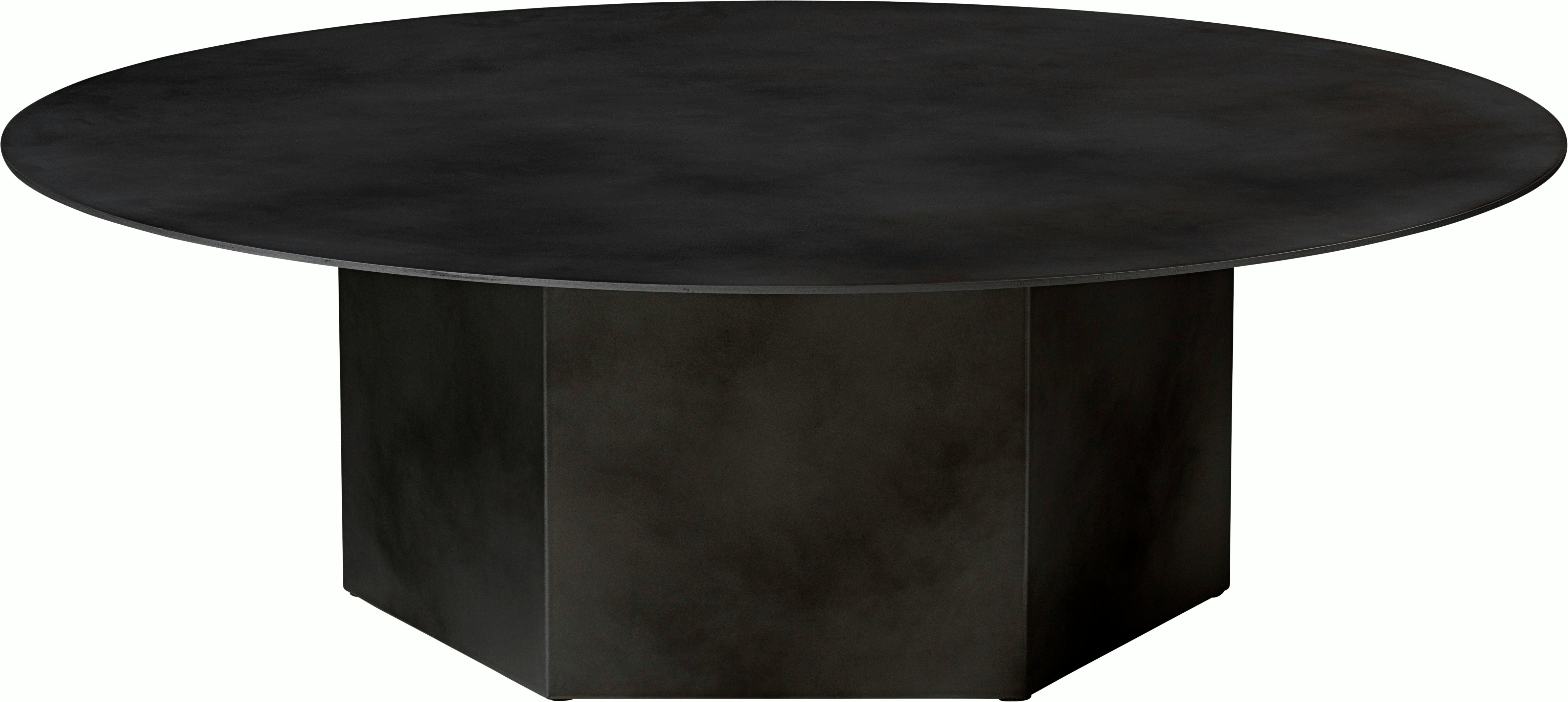 A Epic Coffee Table in Steel, midnight black viewed from the front.