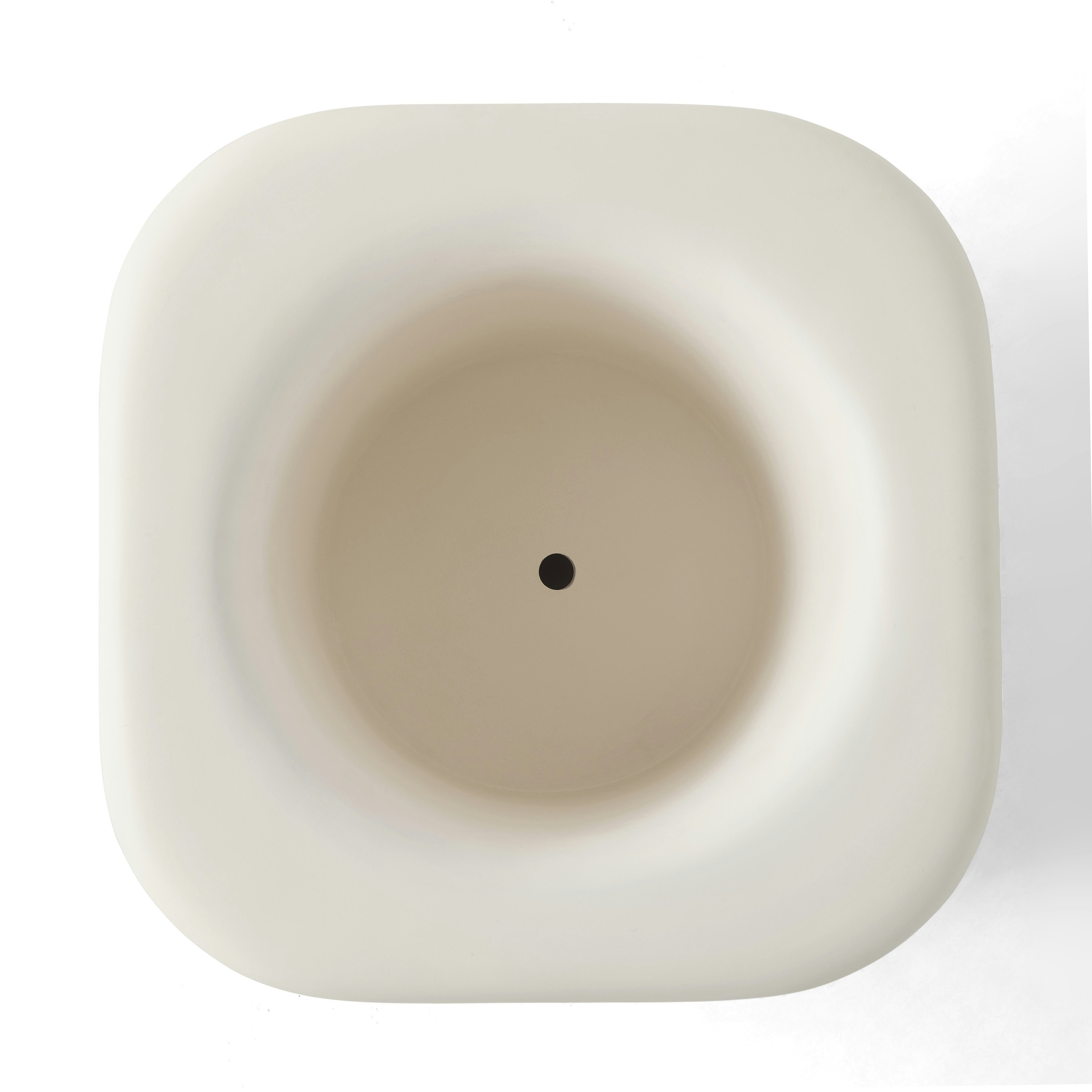 A Khouie Planter in white viewed from the top.