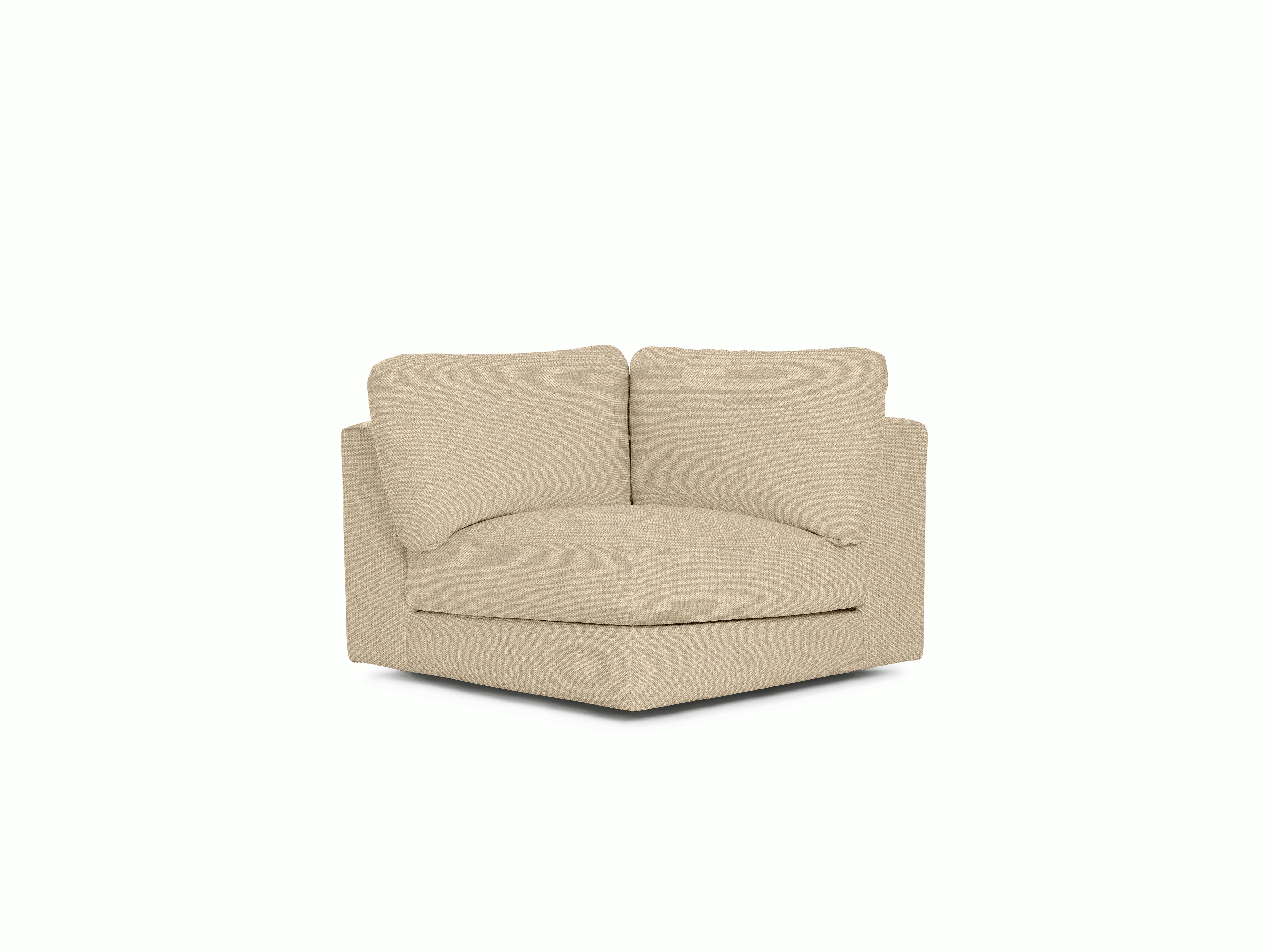 Reid Corner Unit - Album Linen,  Straw with block leg