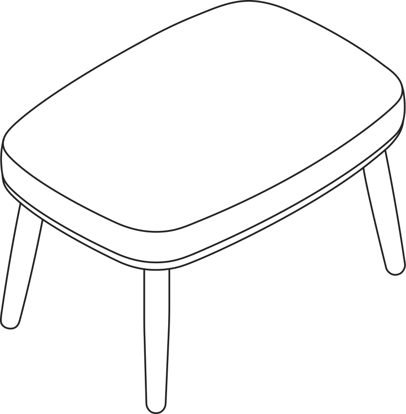 A line drawing - Crosshatch Ottoman