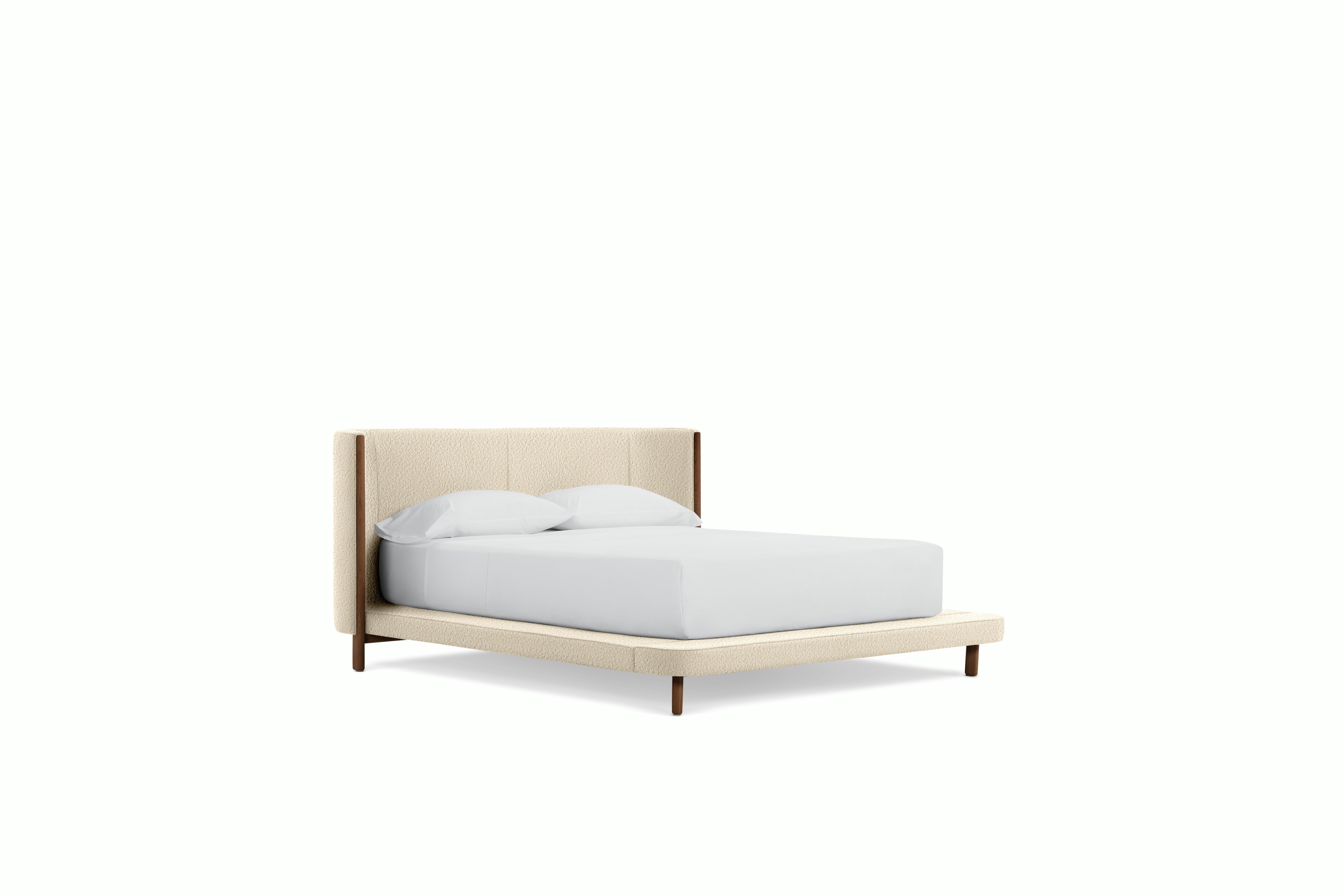Emmy Bed - Tall, Queen, Walnut, Turf, Cream