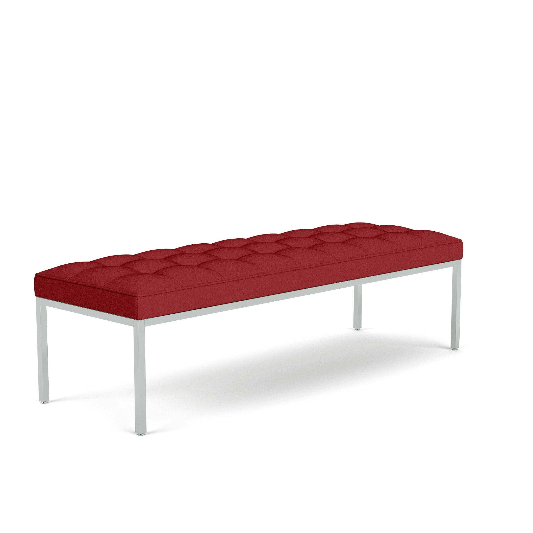 Florence Knoll Relaxed Bench - Large,  Rectangular,  Ultrasuede,  Tomato