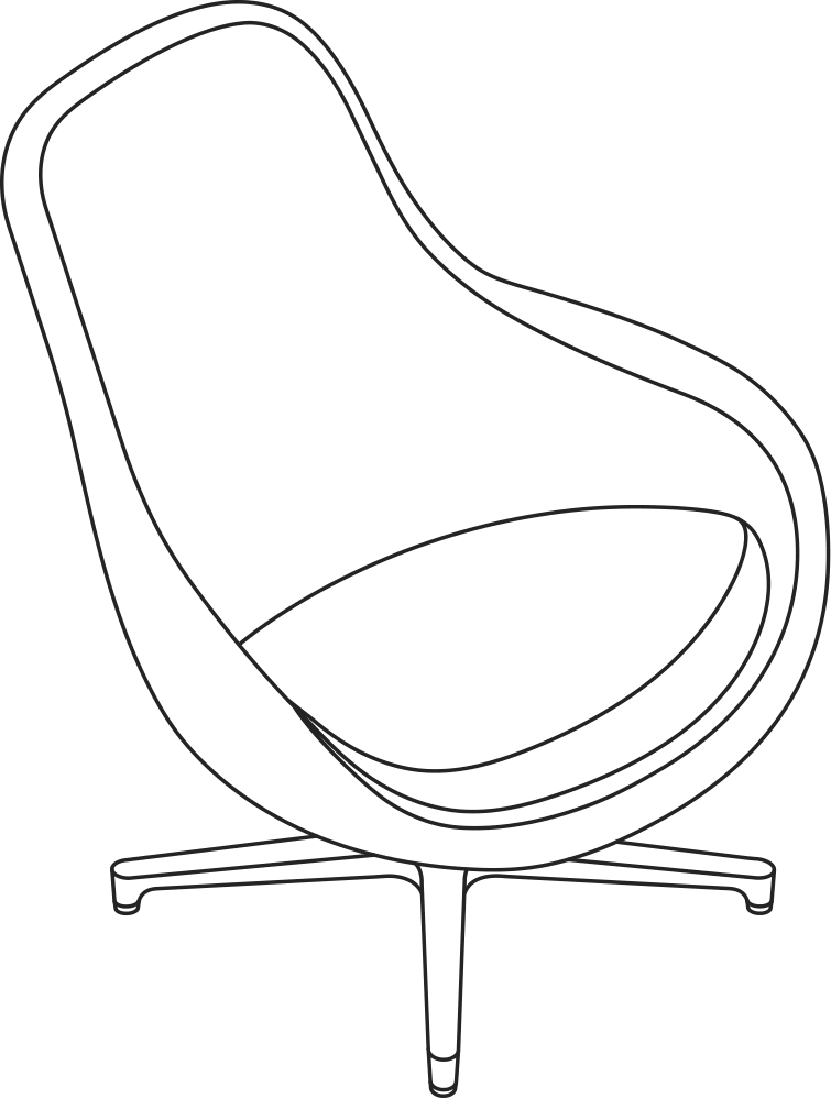 A line drawing - Saiba Lounge Chair