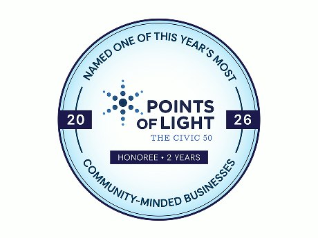 Points of Light The Civic 50 honoree badge for the year 2026.