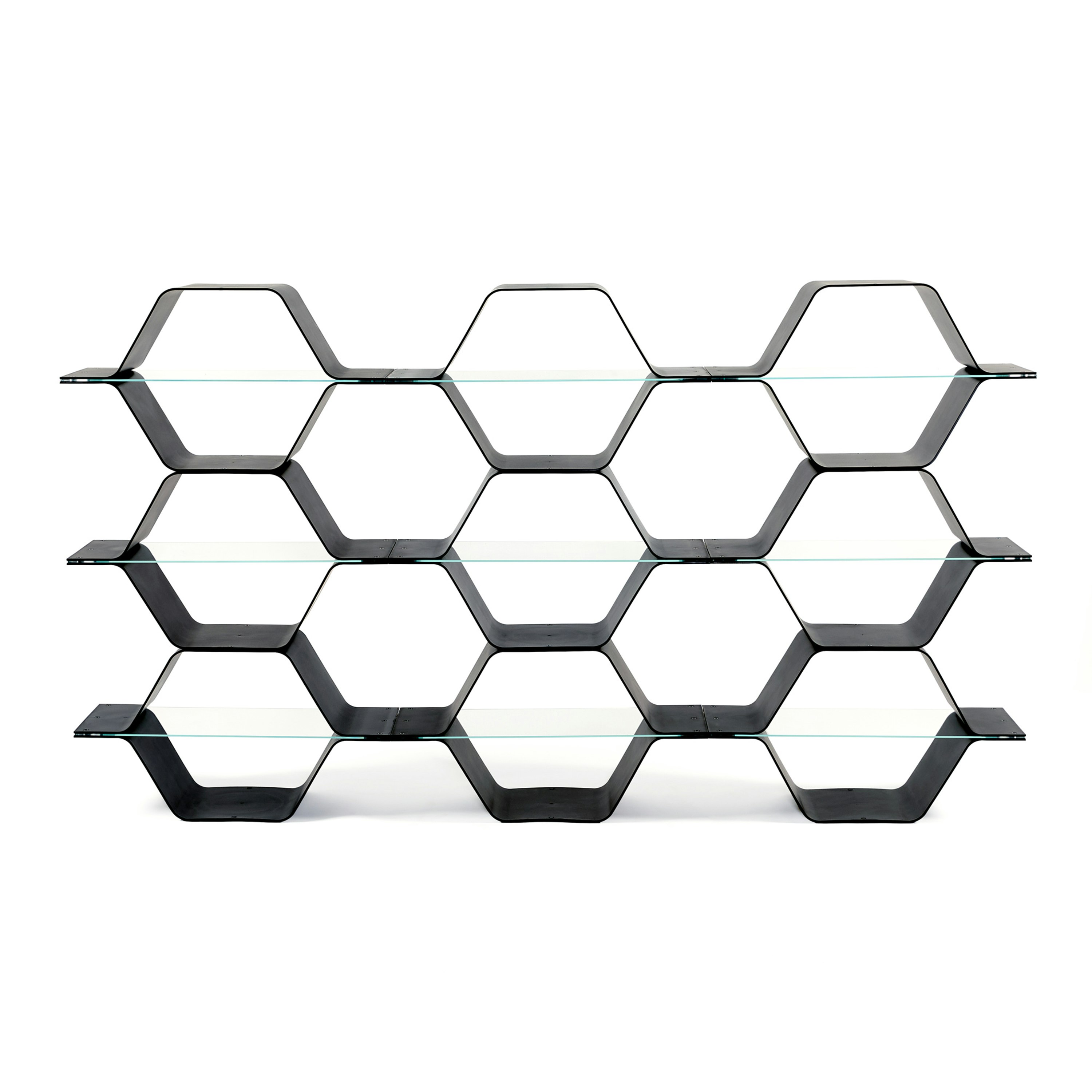 Honeycomb Modular Shelving 9 Cells - Configuration F, Vertical, Black