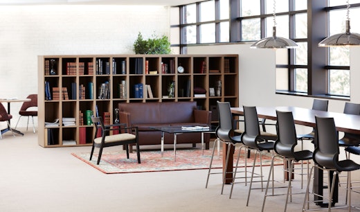 laminate fronts harvest table library meeting room activitity space bookcase cubby veneer collaboration essentials refined focus