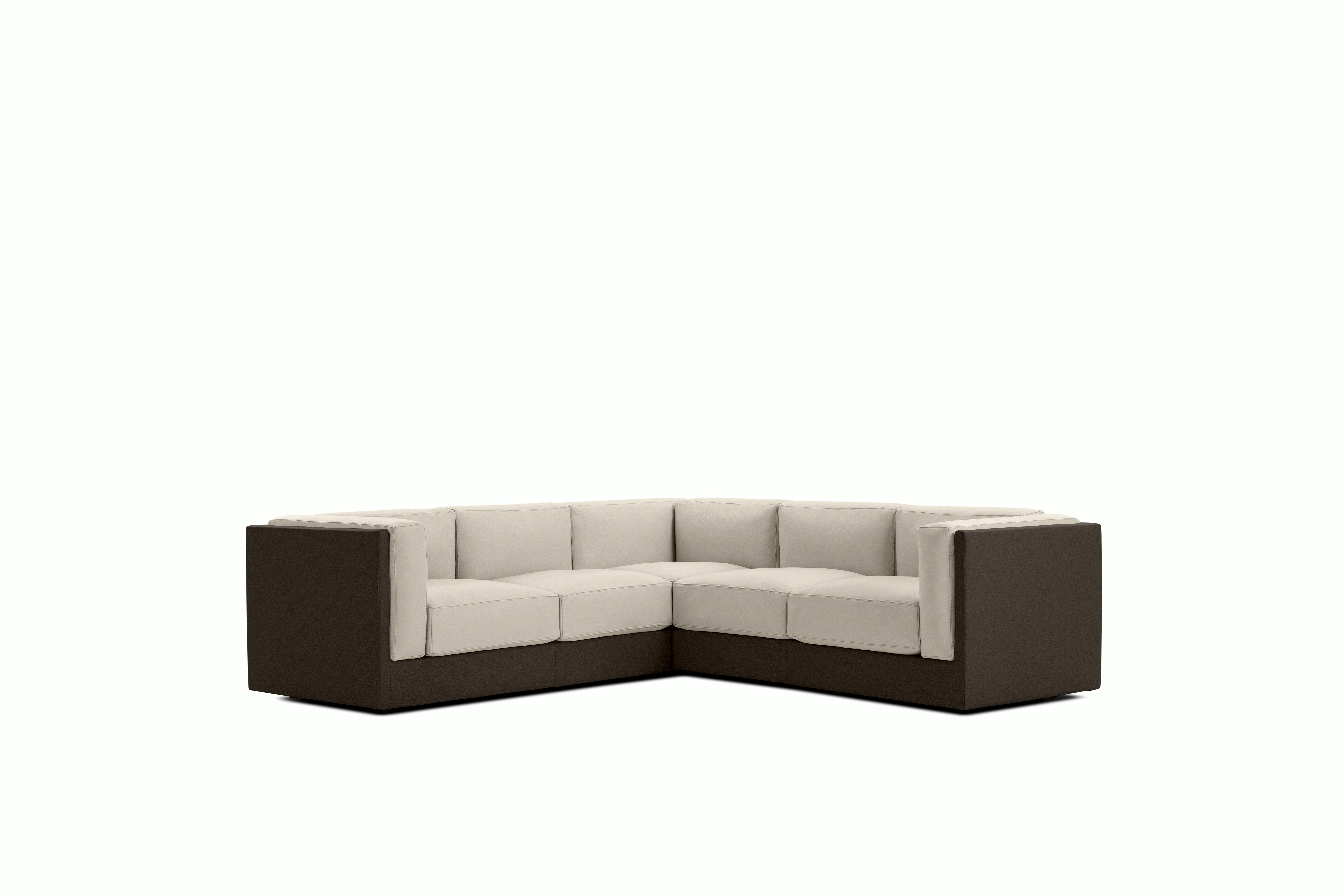 Symme Corner Sectional - Leather Frame, Prone Leather, Java, Prone Leather, Timbre