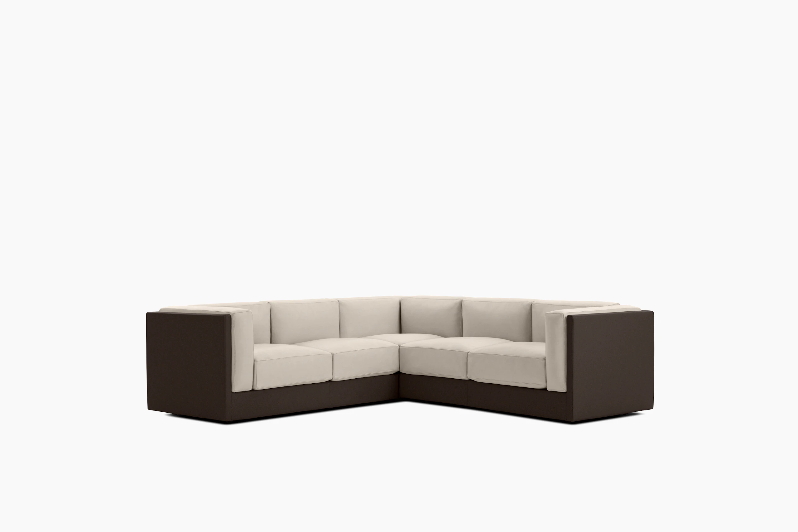 Symme Corner Sectional - Leather Frame, Prone Leather, Java, Prone Leather, Timbre