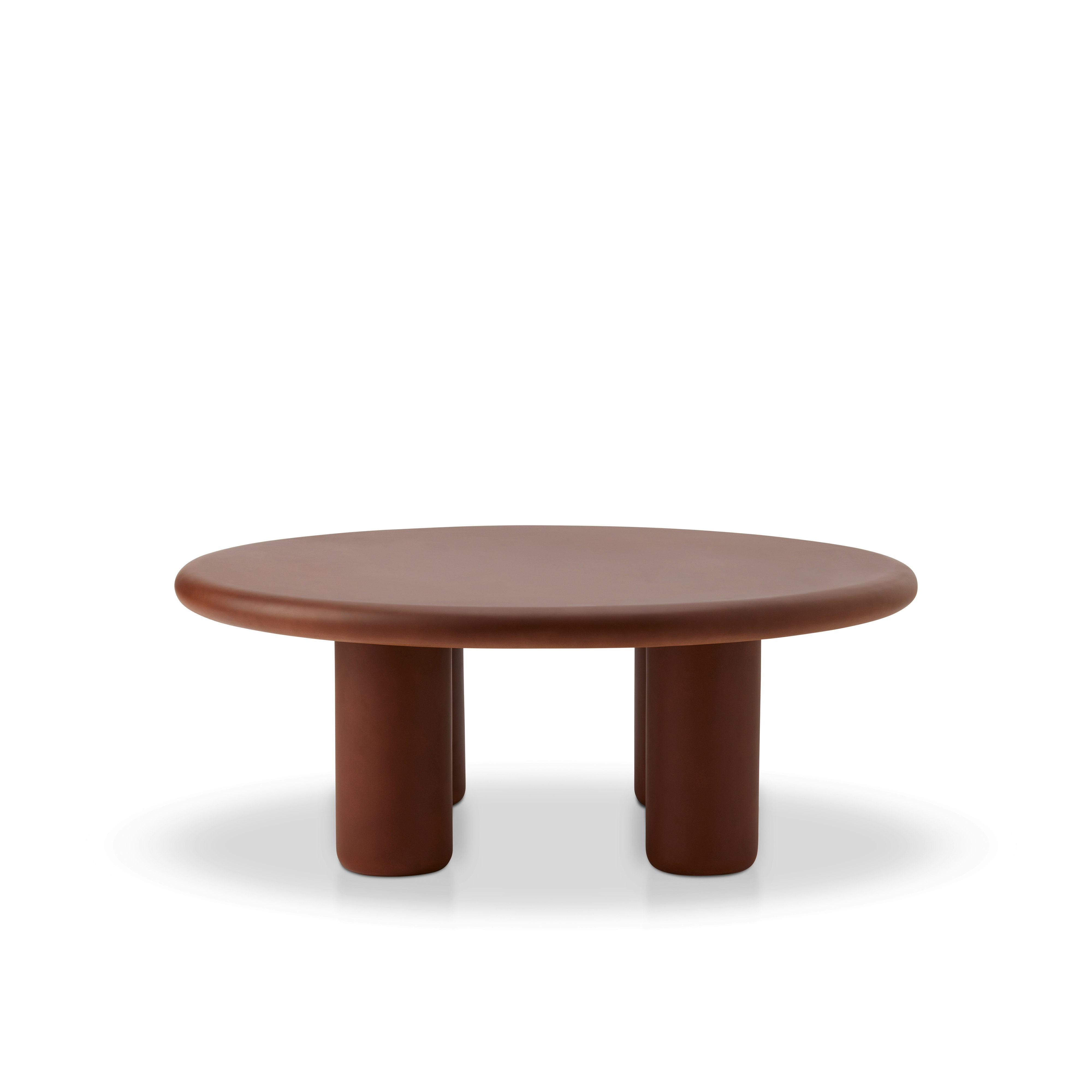 A Earth Outdoor Coffee Table in Terracotta viewed from the front