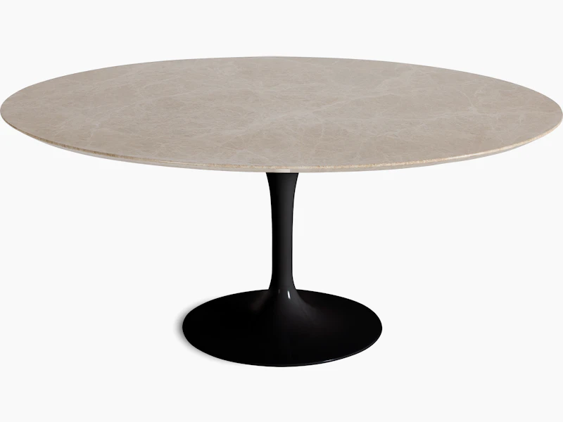 Saarinen Coffee Table - 42 Inch, Round, Polished Emperado Light, Black Base