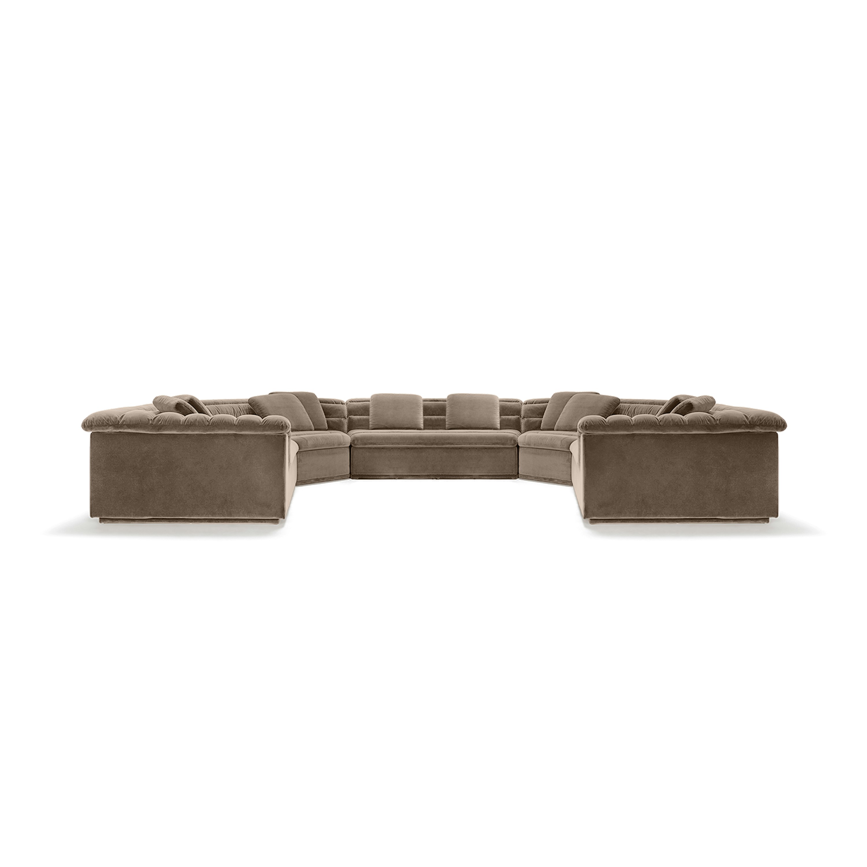 Float U Sectional - Avalon Velvet, Fawn