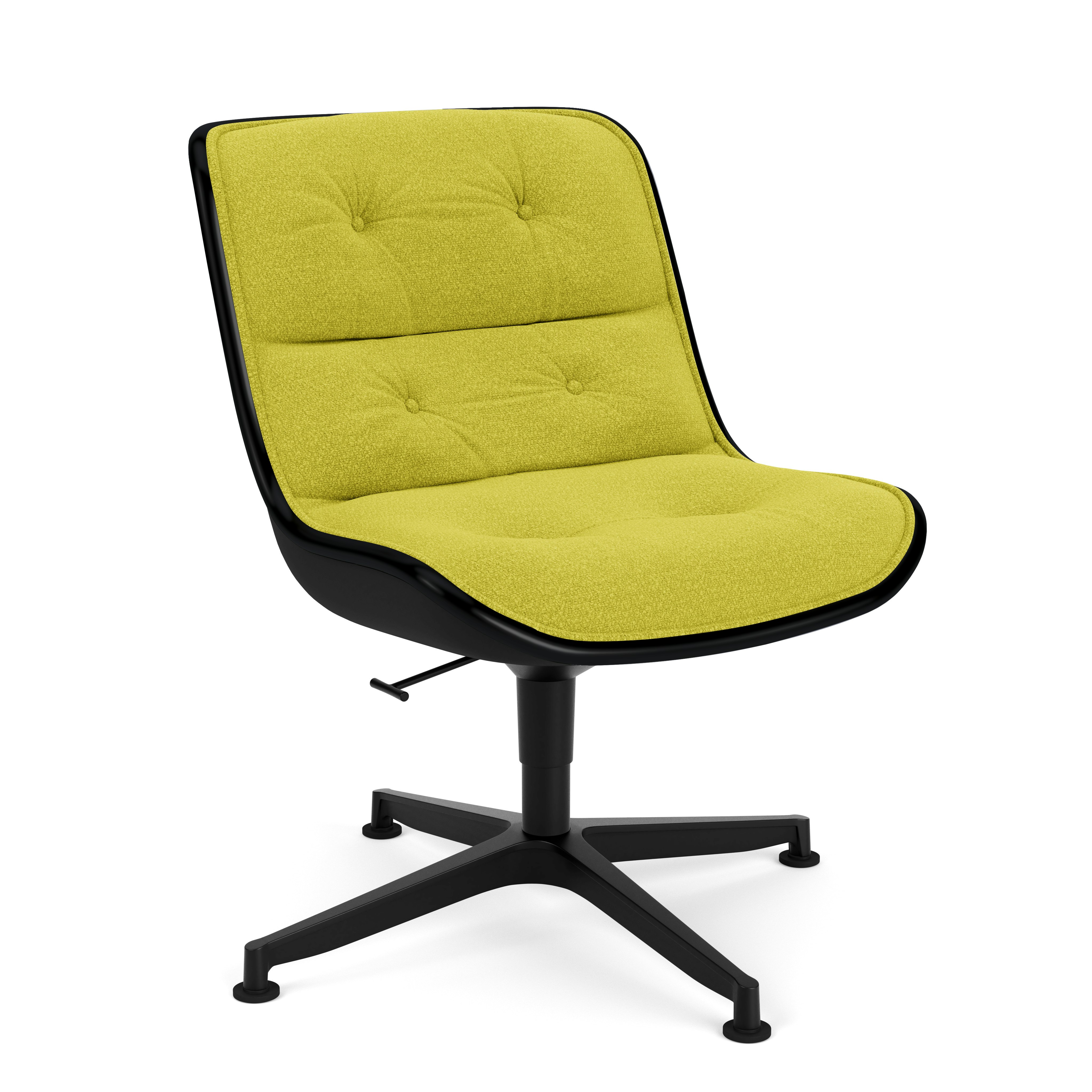Pollock Executive Side Chair - 4 Star, Black, Knoll Boucle,  Chartreuse