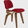 Eames Molded Plywood Dining Chair Wood Base (DCW) - Upholstered,   Walnut Frame Mode - Alder