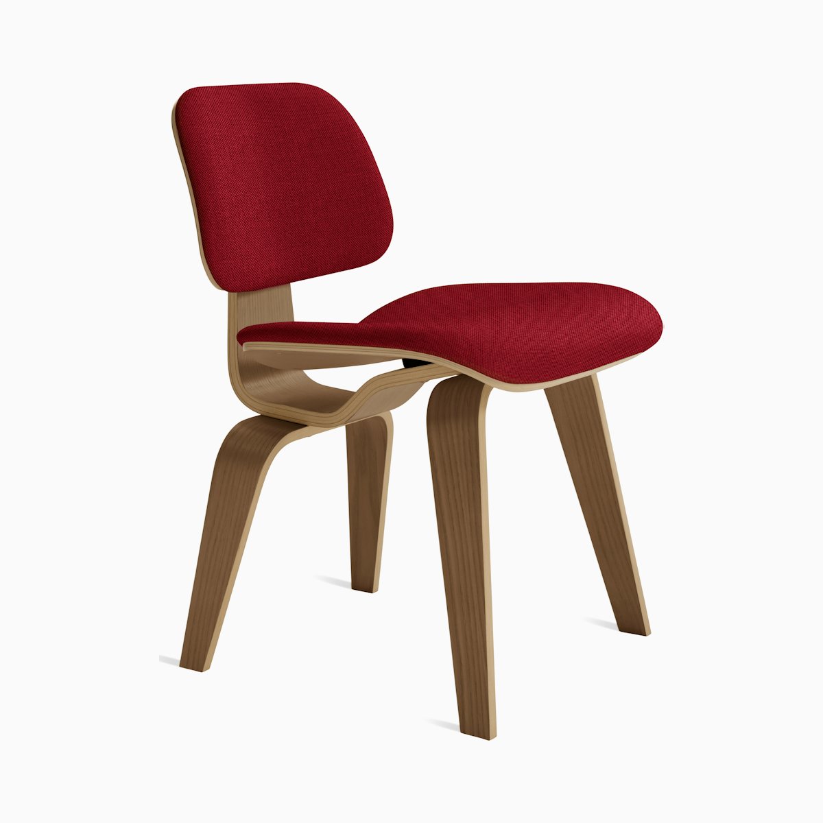 Eames Molded Plywood Dining Chair Wood Base (DCW) Eames Molded Plywood Dining Chair Wood Base (DCW), Upholstered