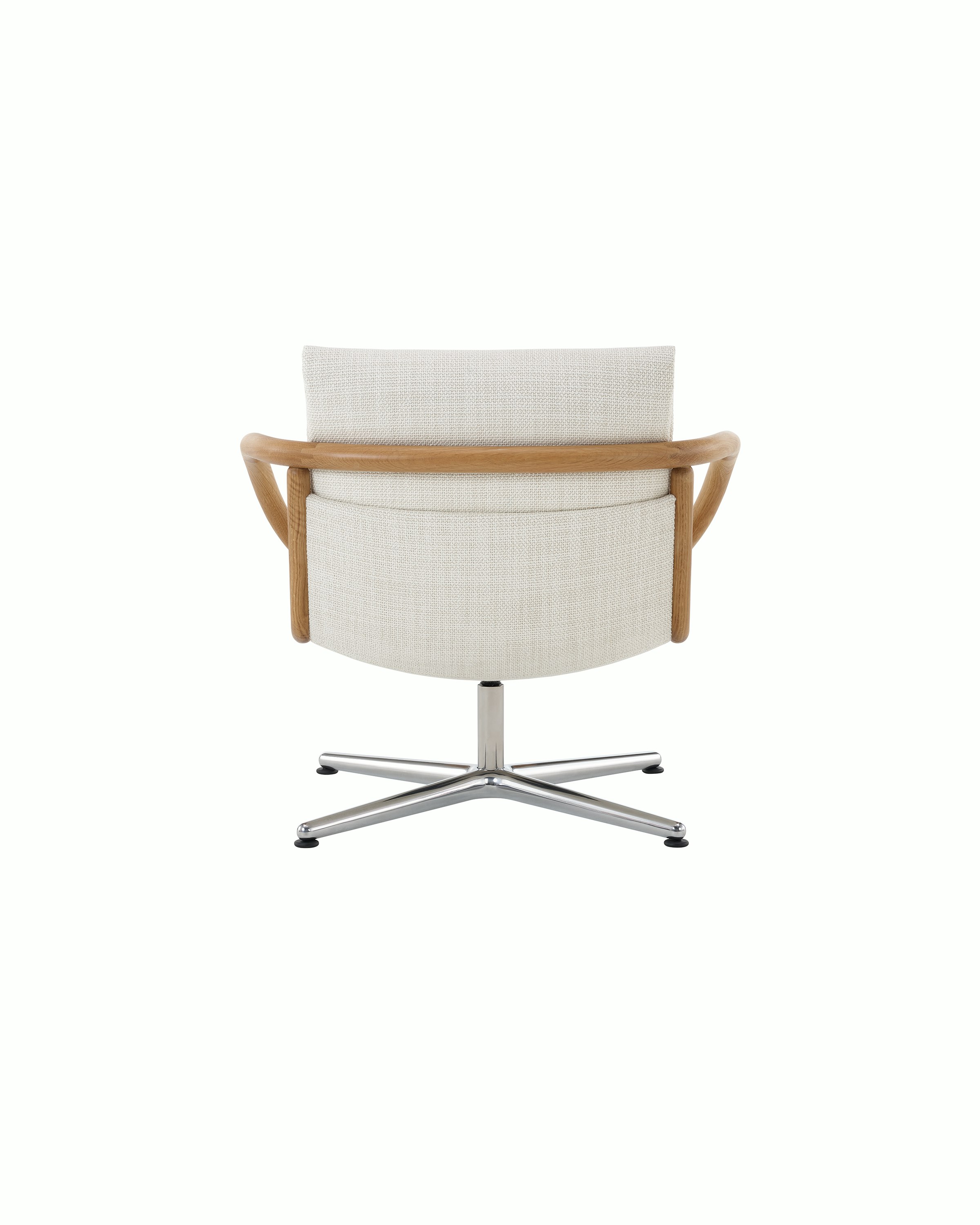 Full Loop Lounge Chair in Oak and Capri white sweep image.