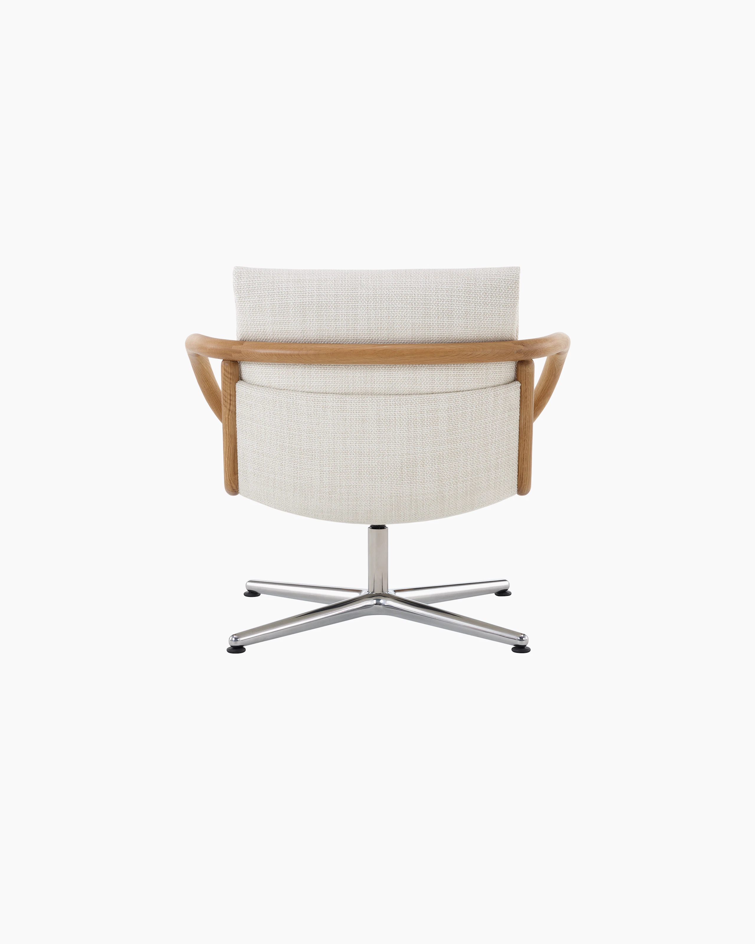 Full Loop Lounge Chair in Oak and Capri white sweep image.