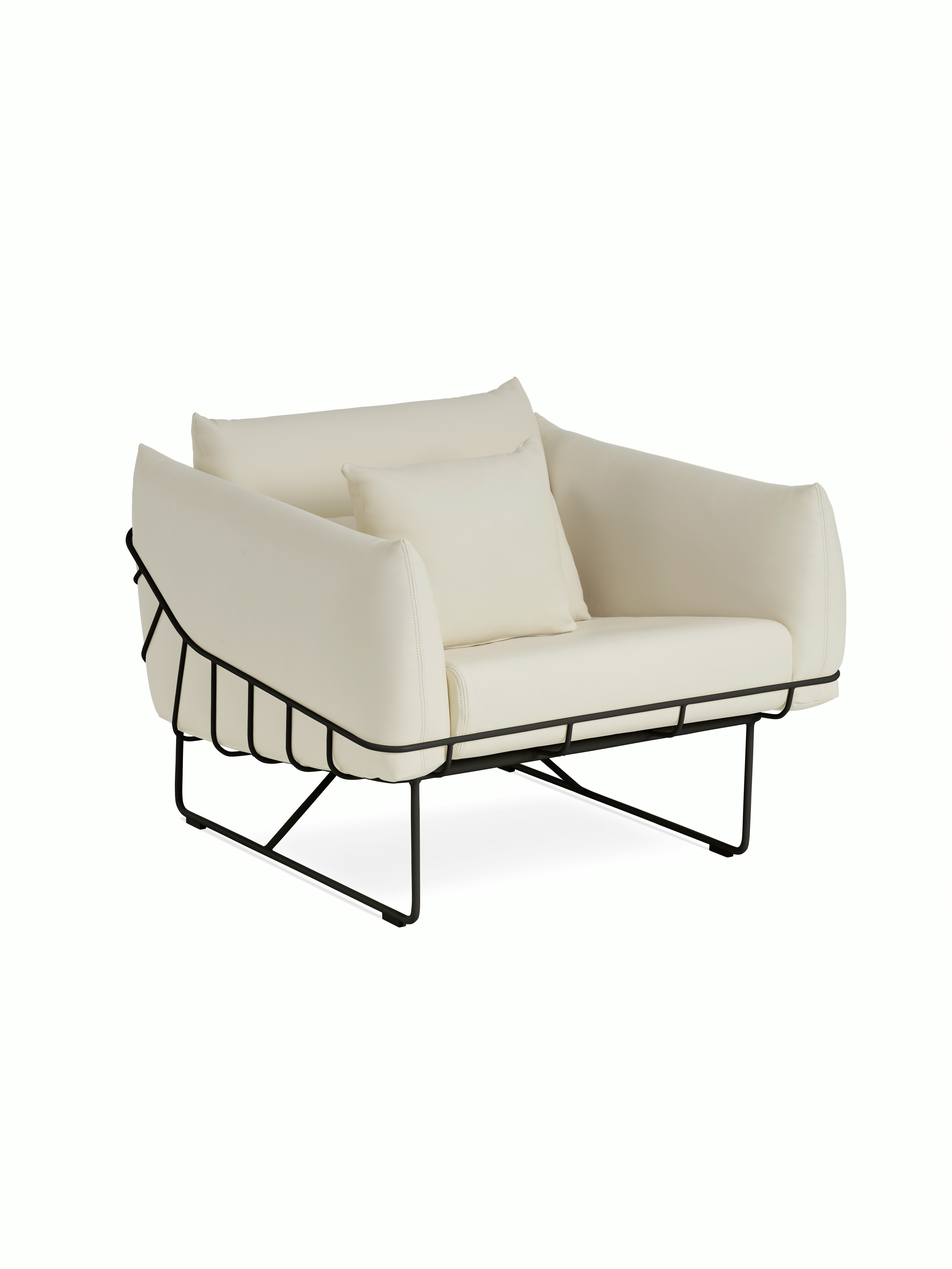 Wireframe Chair - Prone Leather,  Lotus,  Black